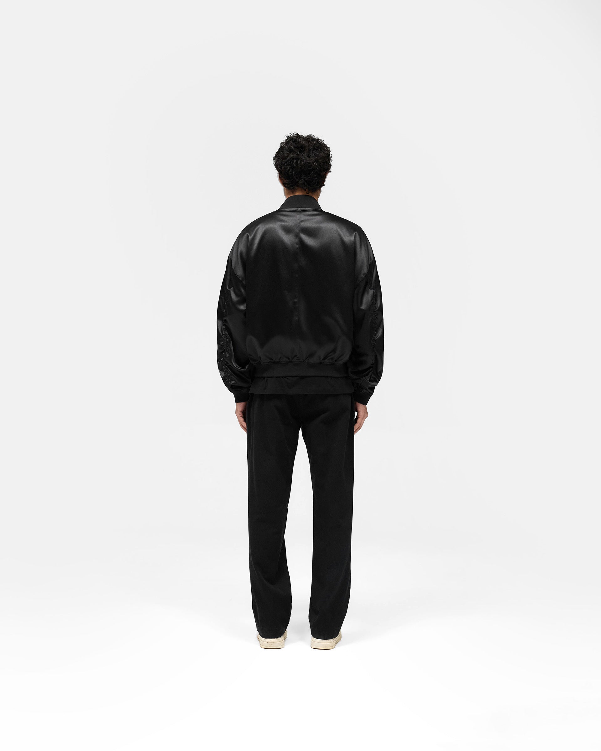 Satin Bomber - Black