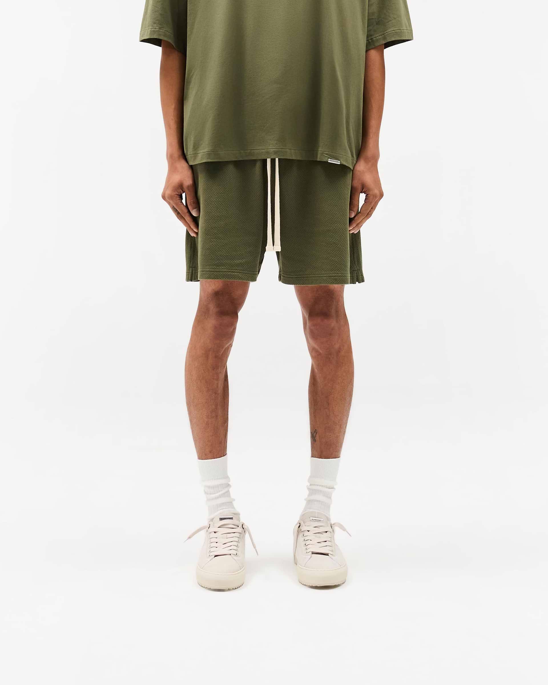 Initial Mesh Shorts - Army Green