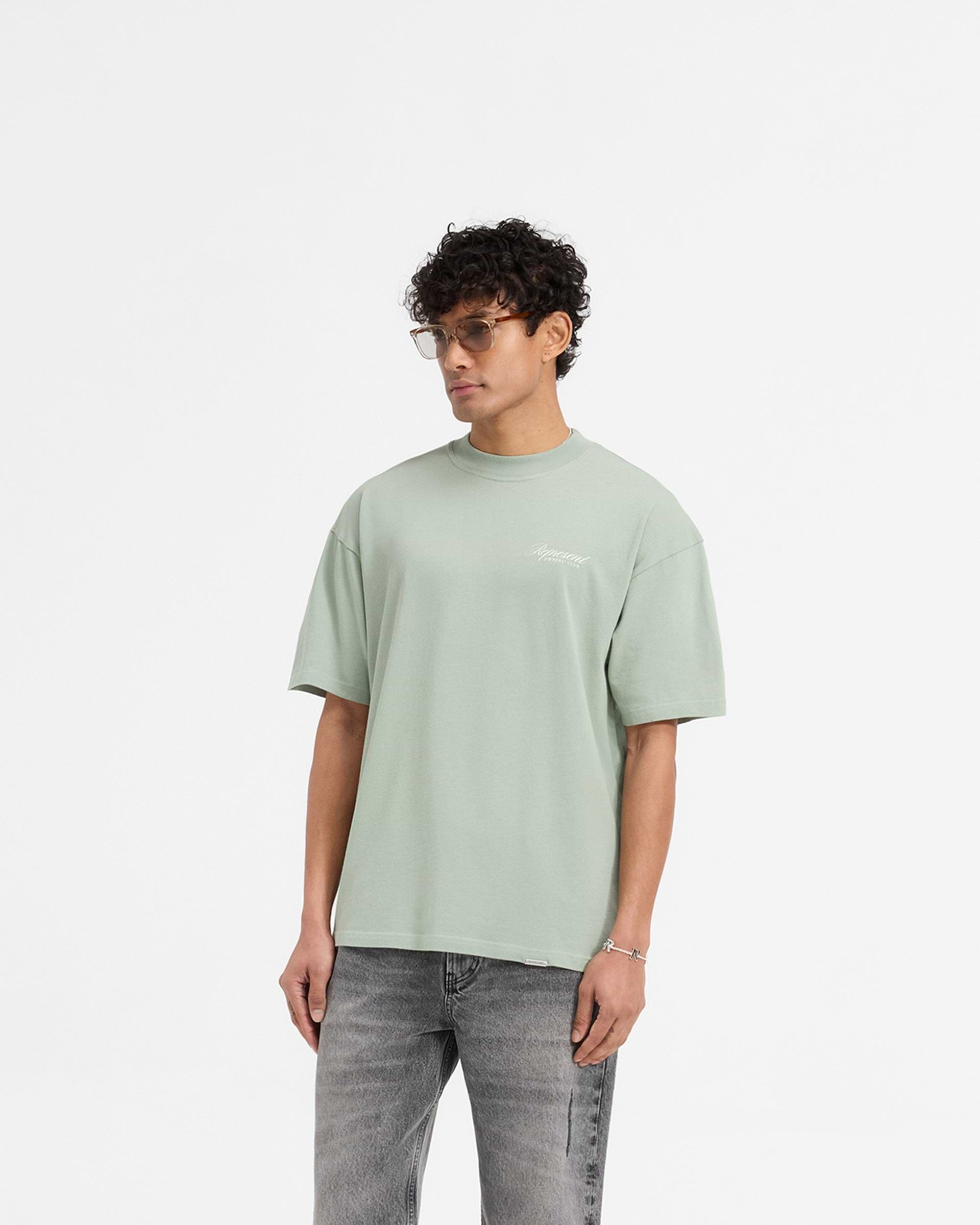 Represent X Ounass Owners Club Script T-Shirt - Lily Pad