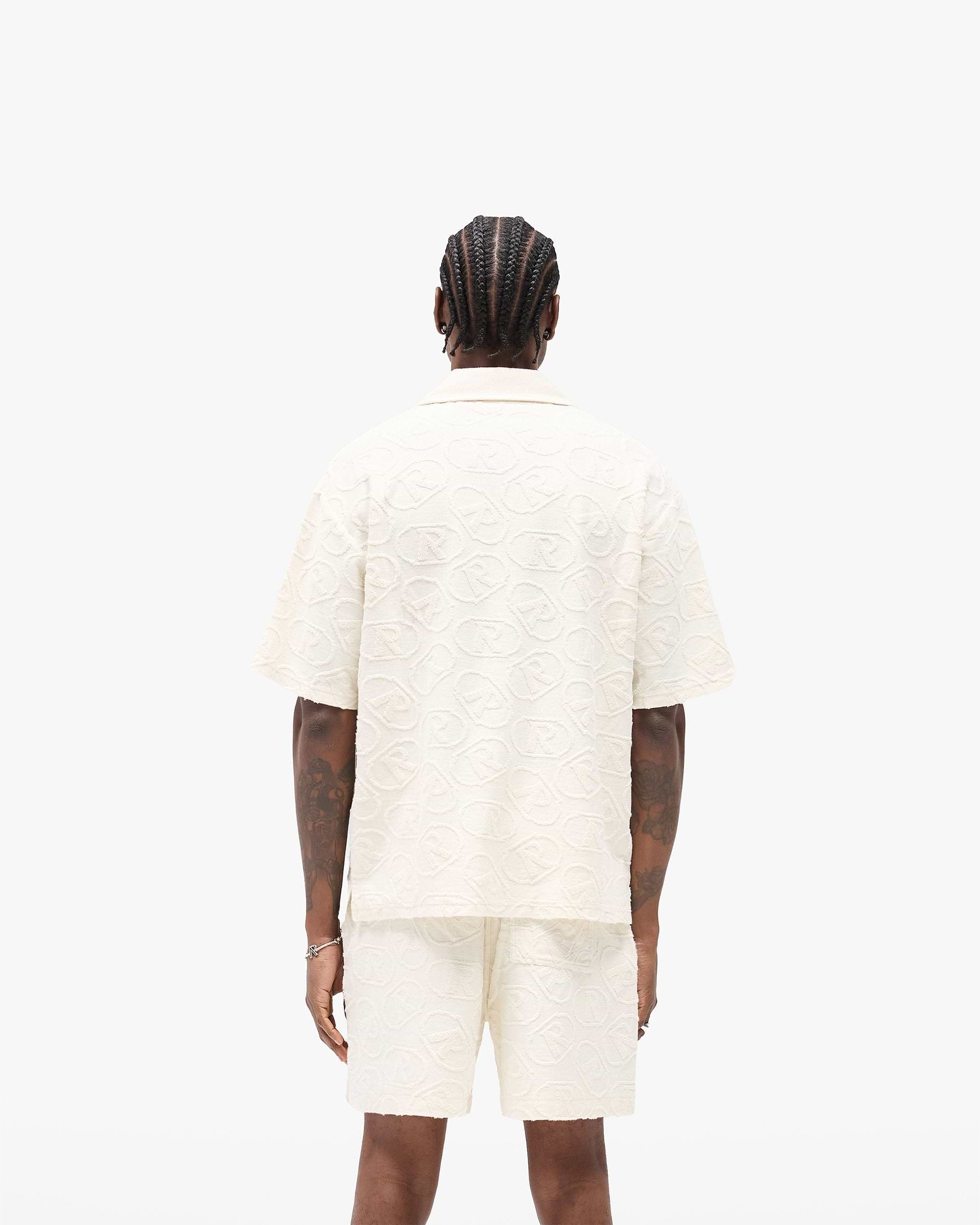 All Over Print Towel Shirt - Aged White
