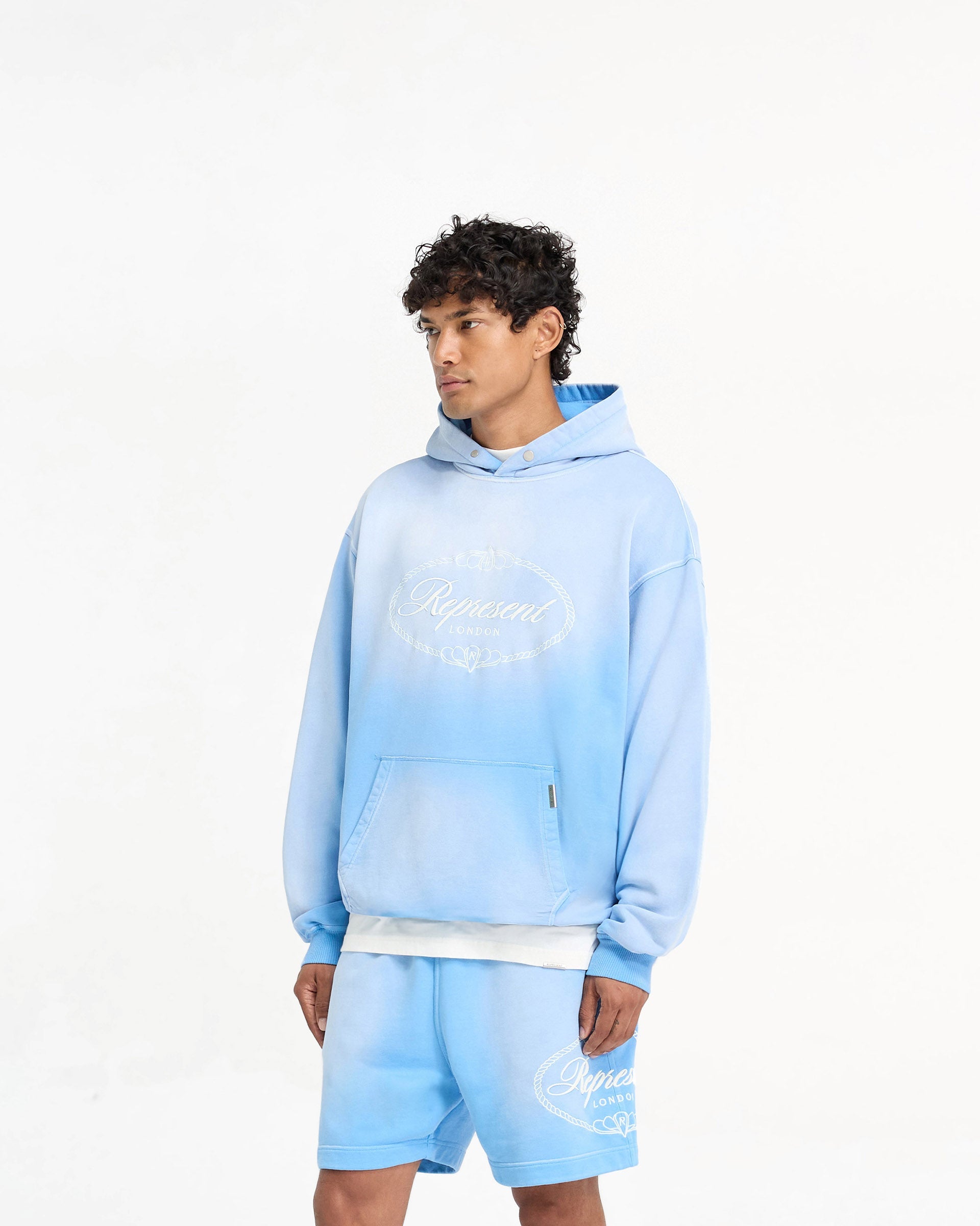 Represent X Harrods Crest Hoodie - Cloud Blue