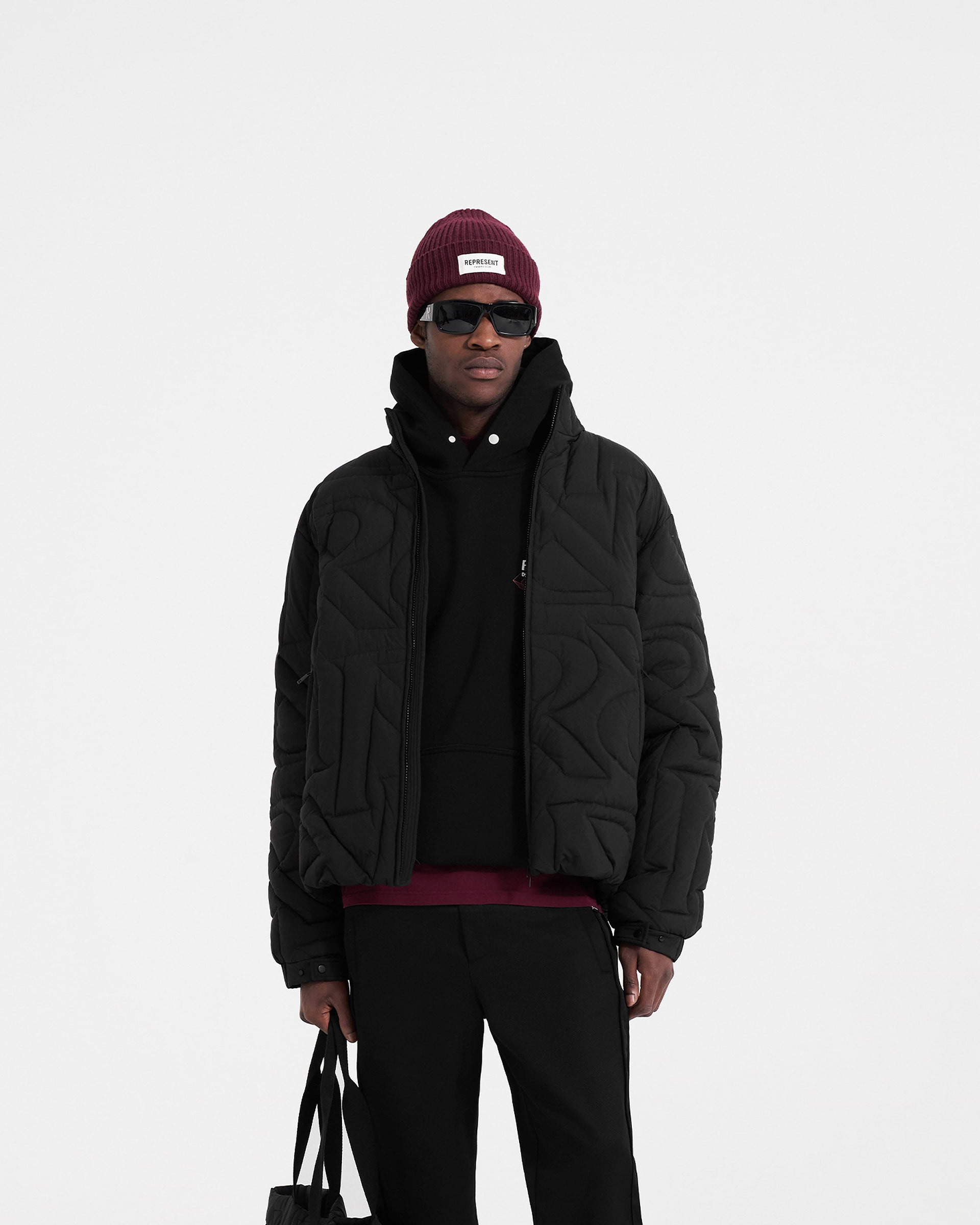 Initial Puffer Jacket - Black