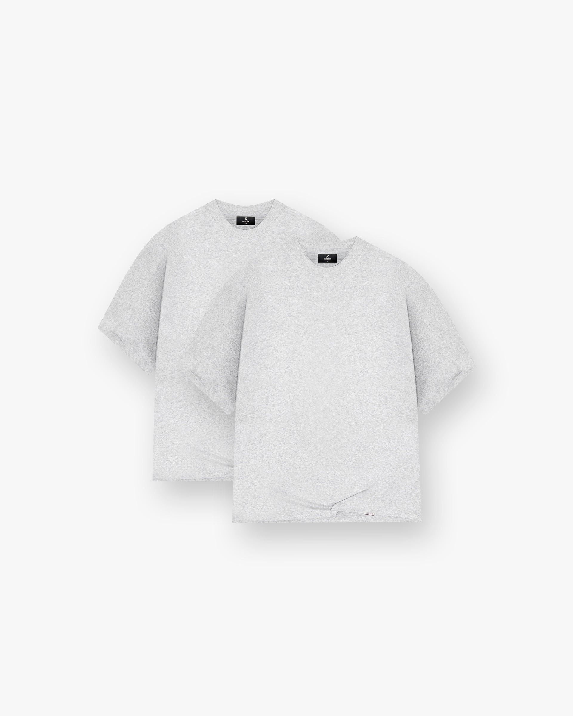 2 x Initial Boxy T-Shirt - Ice Grey Marl