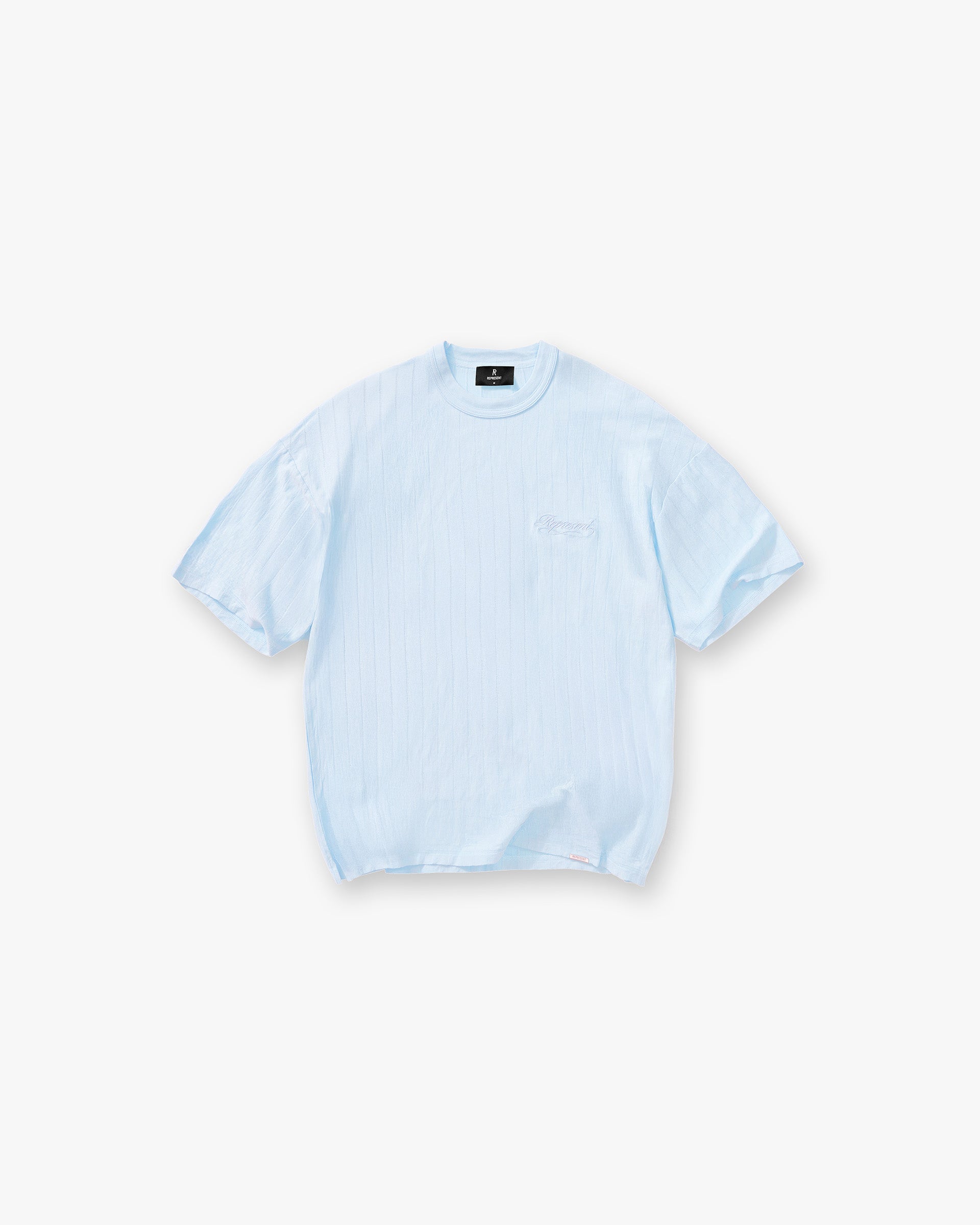 Slub Script T-Shirt - Ice Blue