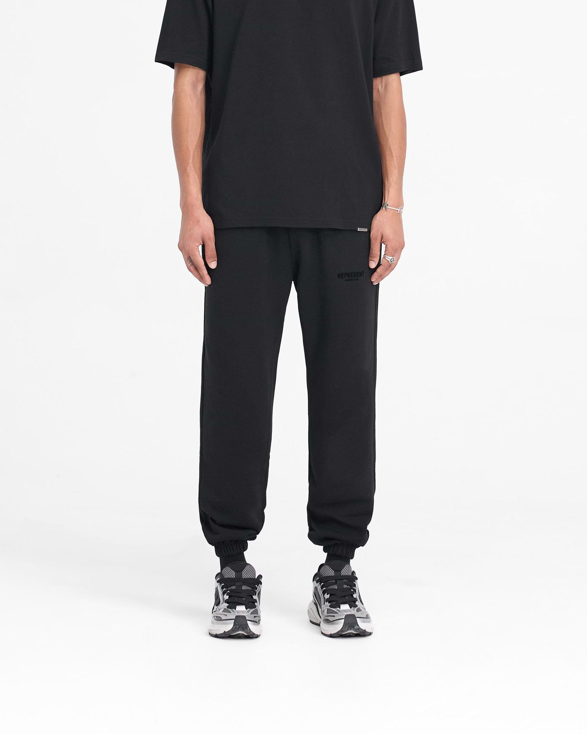 Represent Owners Club Flocked Sweatpant - Black