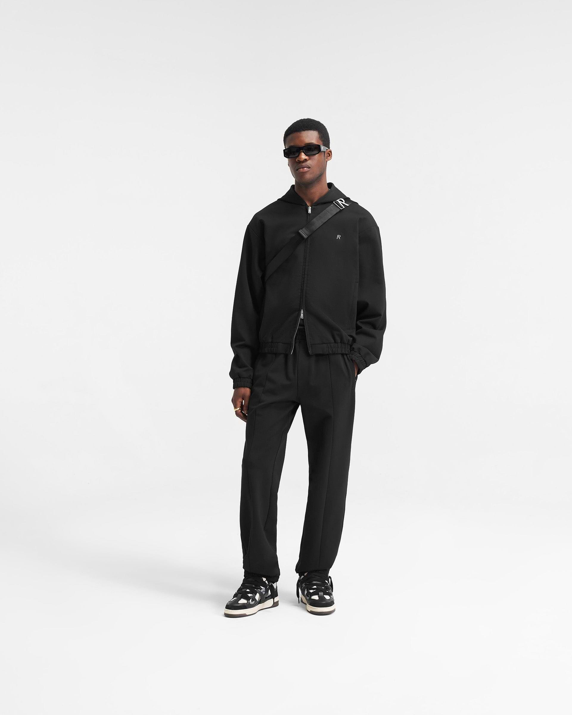 Hooded Tracksuit Jacket - Black