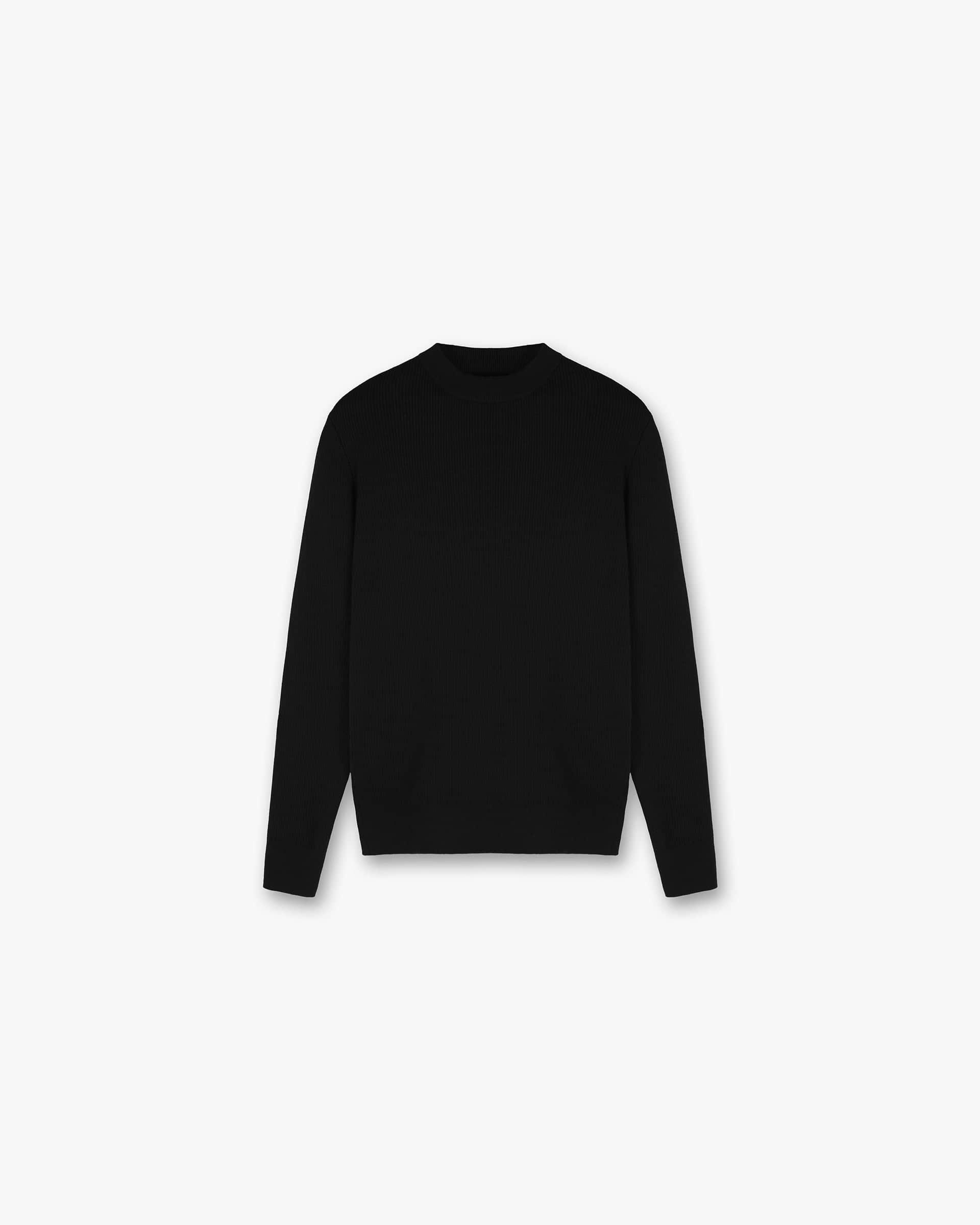 Slim Fit Mock Neck - Jet Black