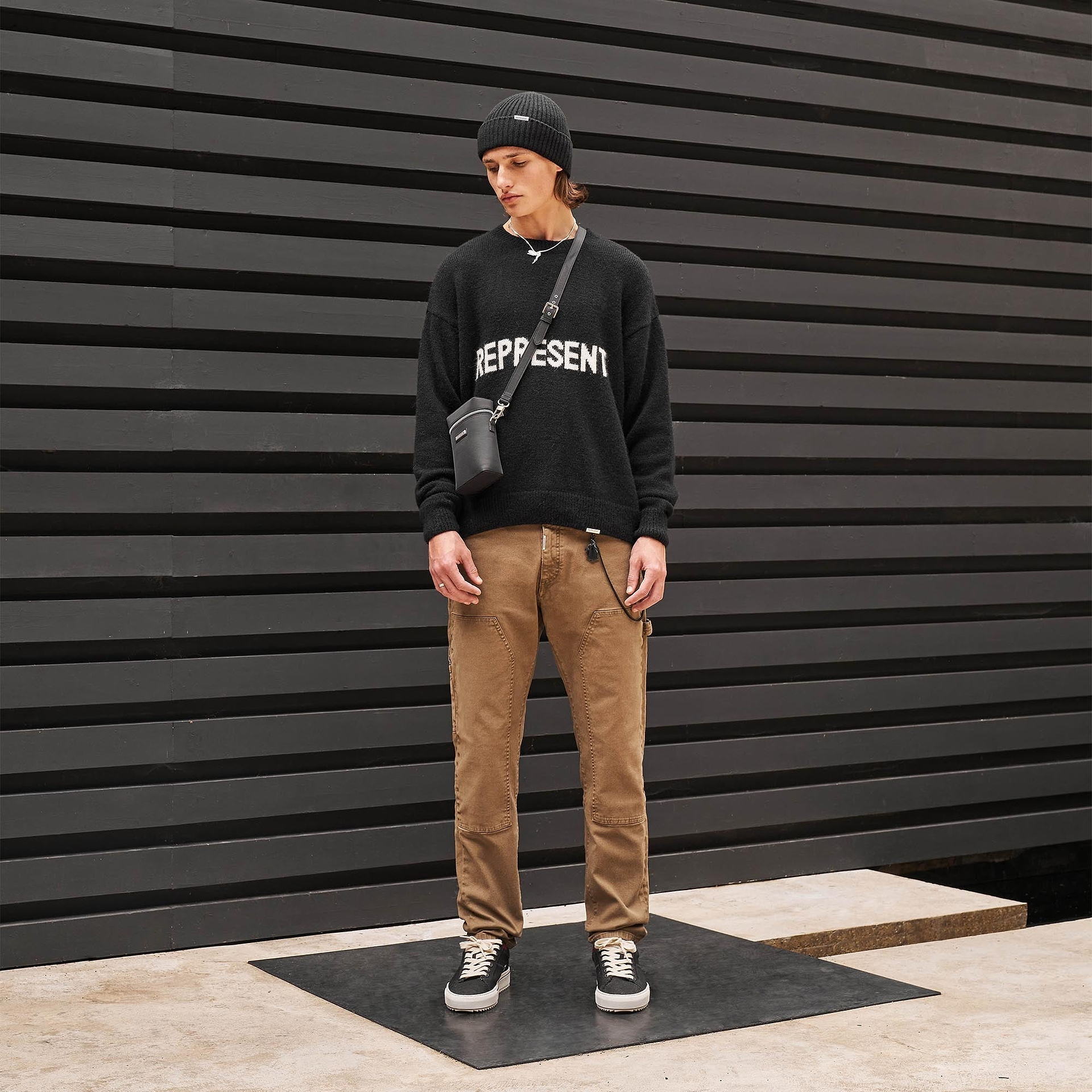 Logo Knit Sweater - Black