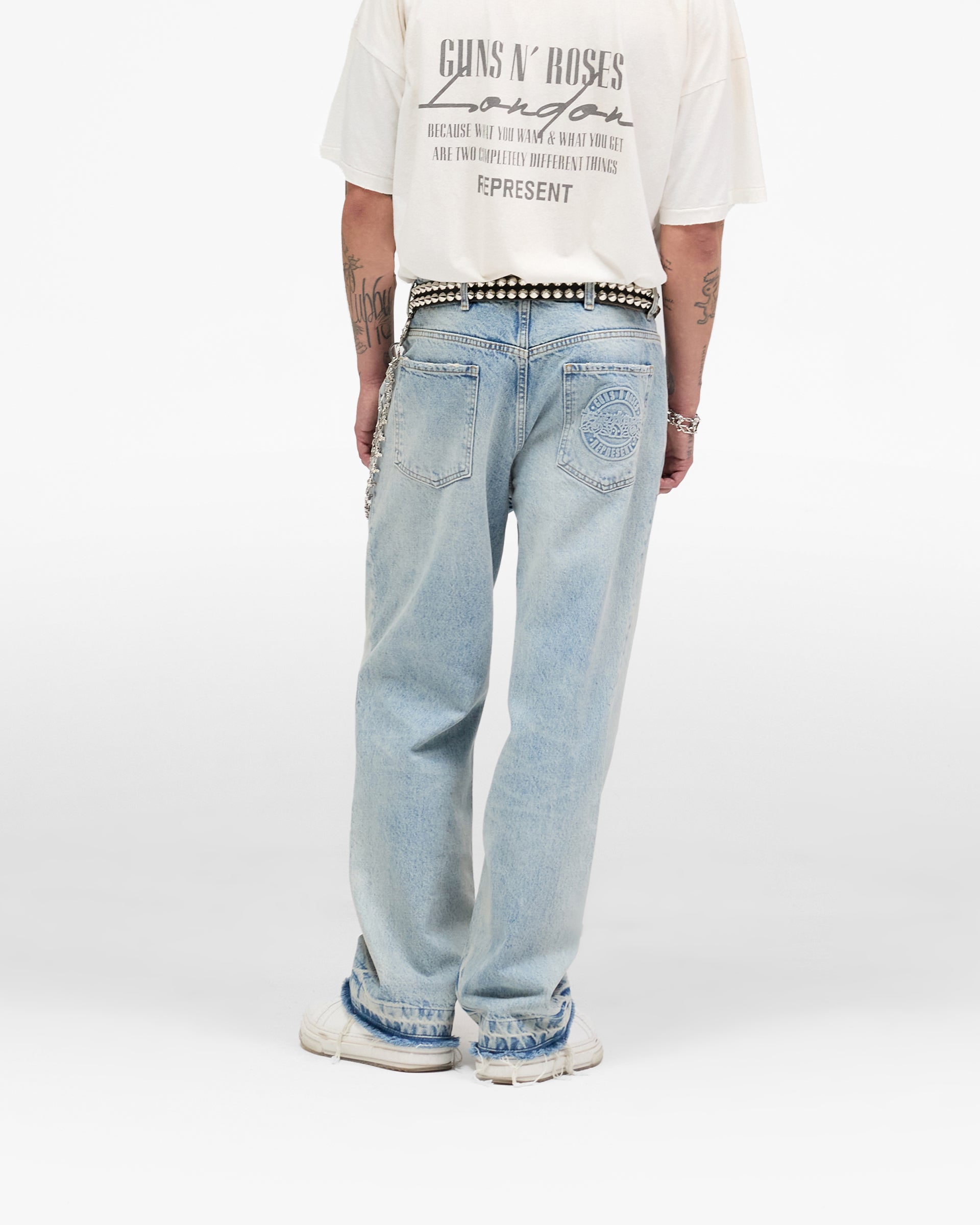 Represent X Guns N' Roses Denim Jeans - Light Vintage Blue