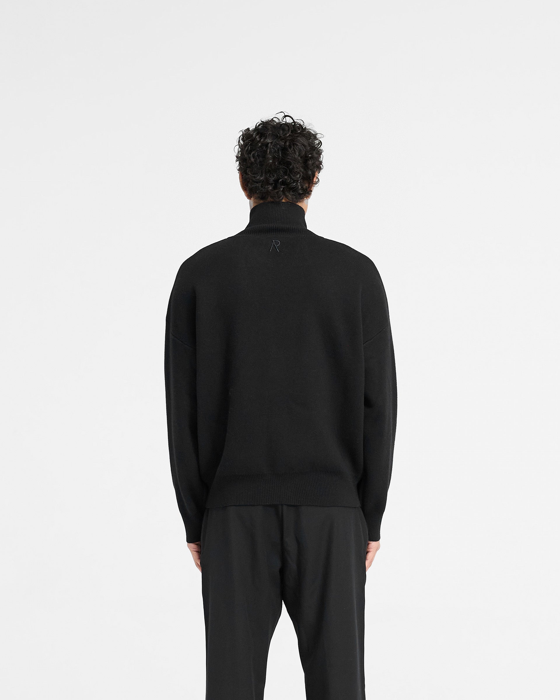 Initial Knitted Track Jacket - Jet Black