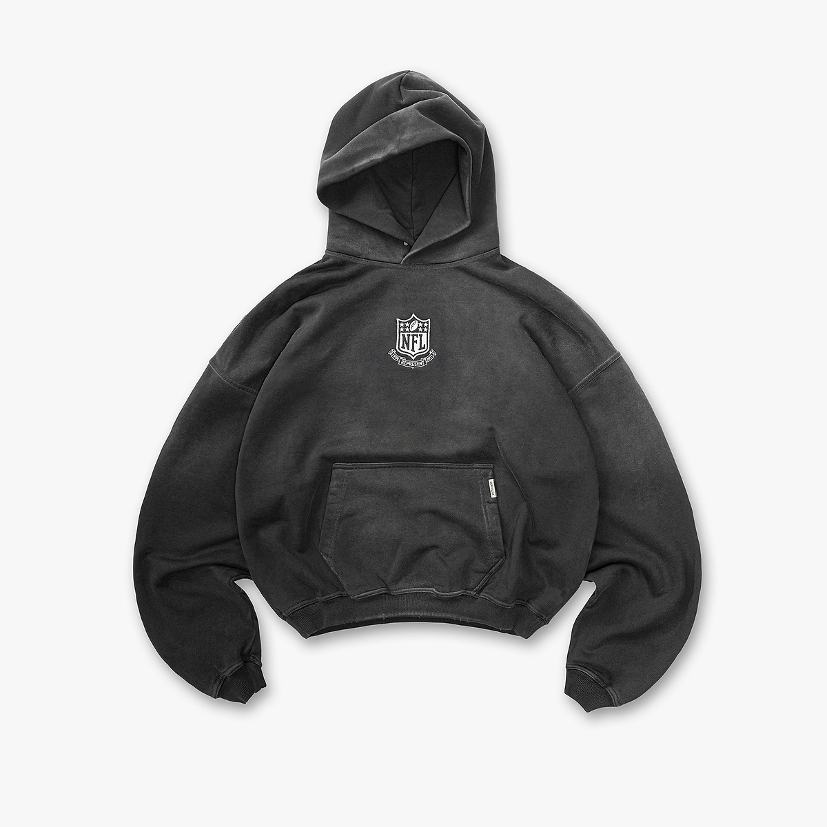 Represent x NFL Shield Hoodie Stained Black | Represent x NFL ...