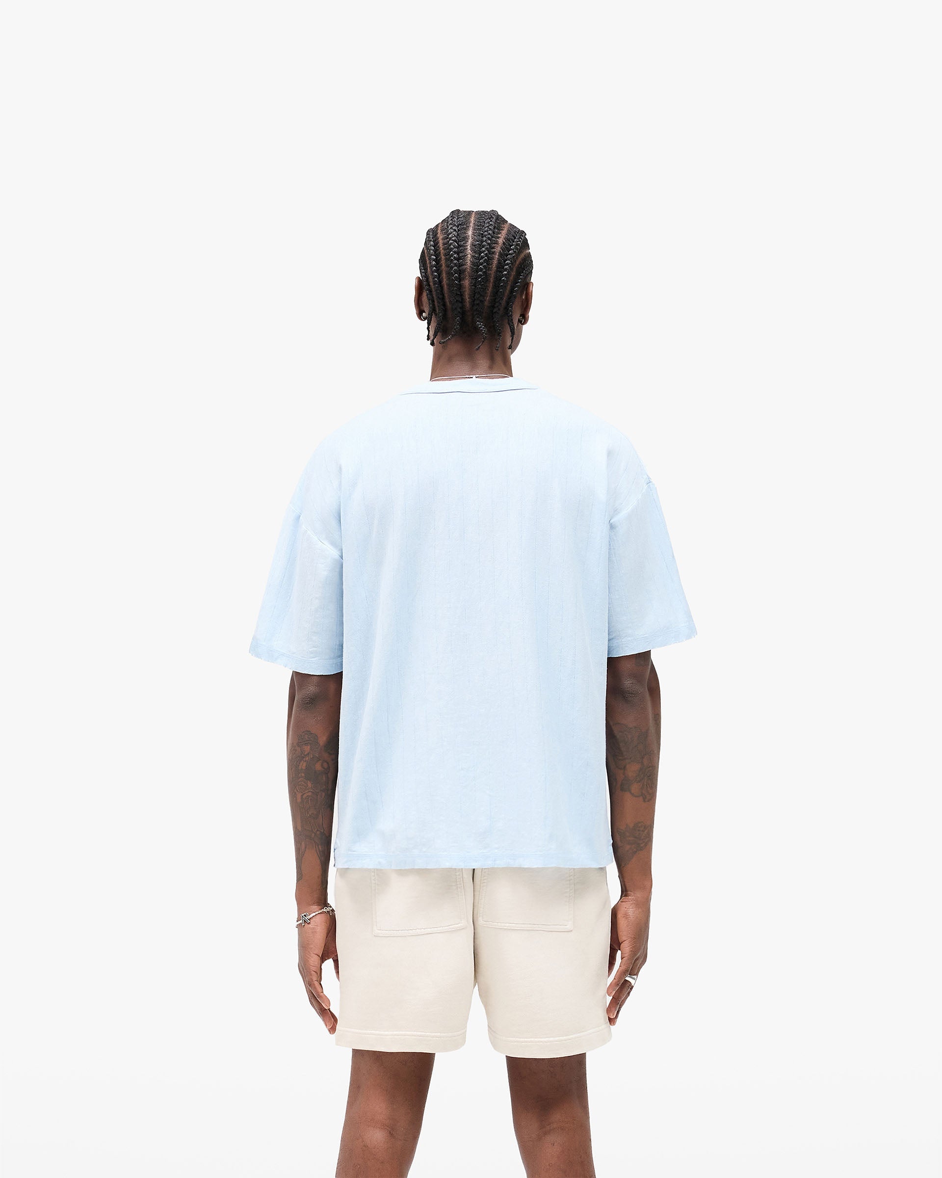 Slub Script T-Shirt - Ice Blue
