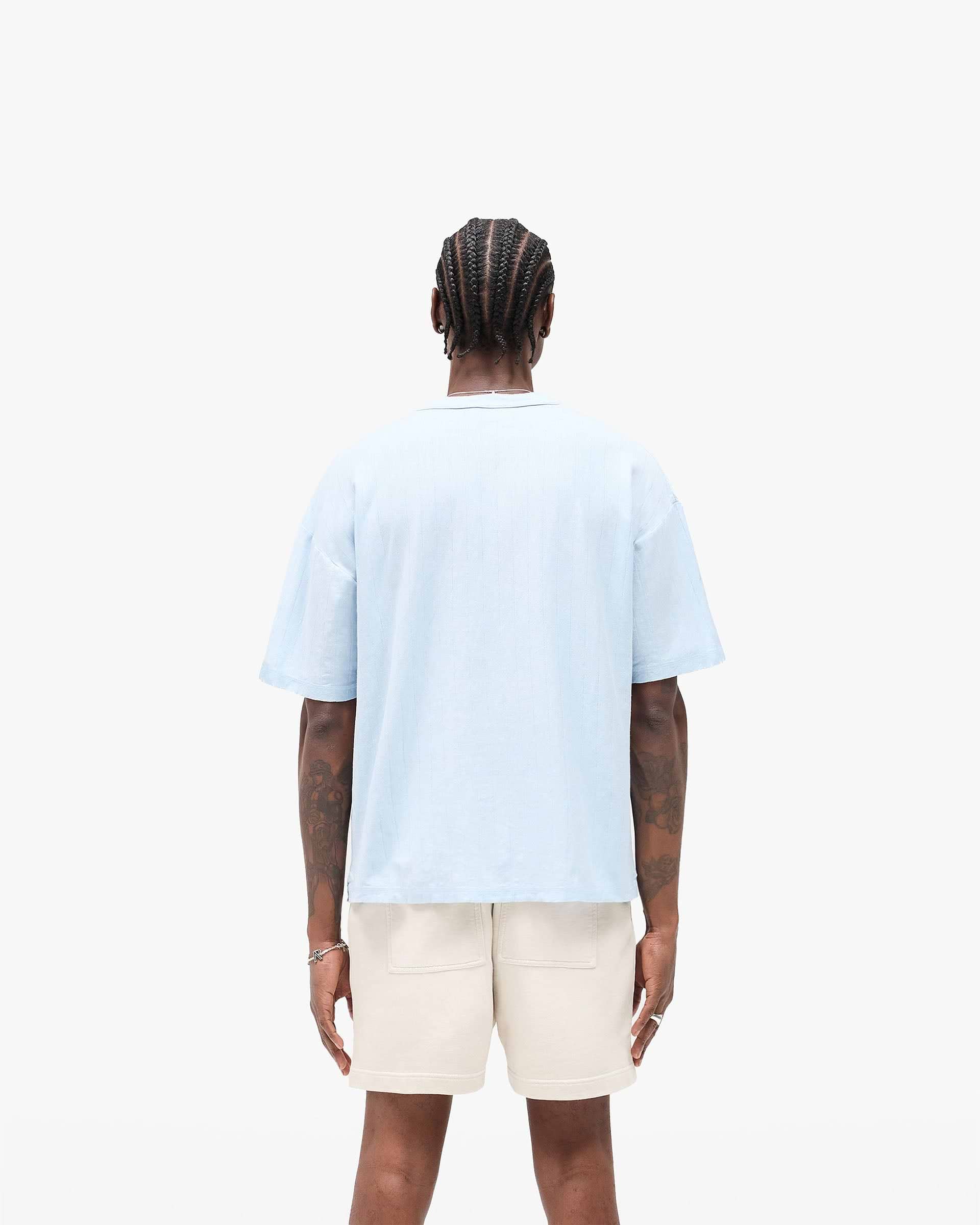 Slub Script T-Shirt - Ice Blue