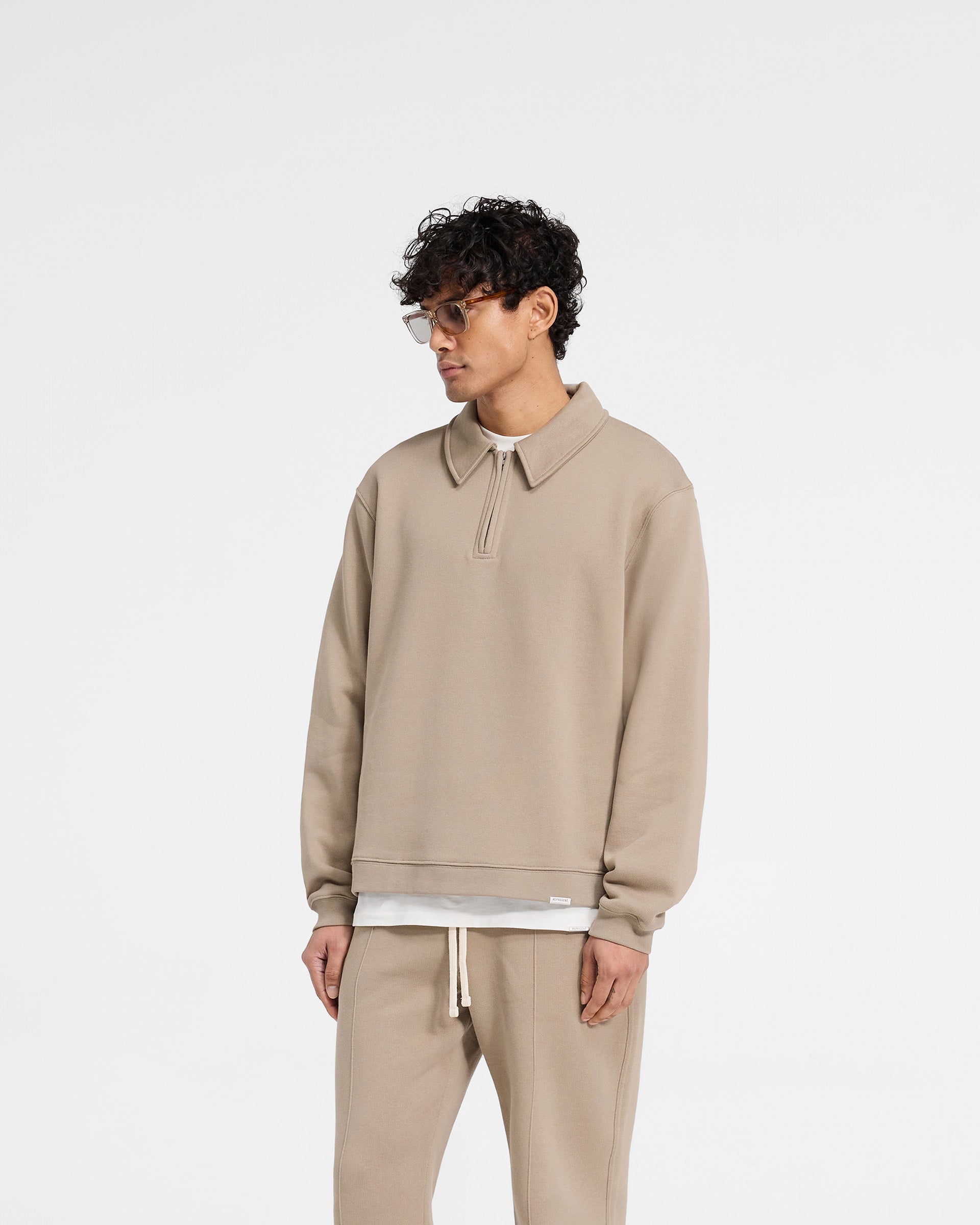 Initial Boxy Quarter Zip - Dune