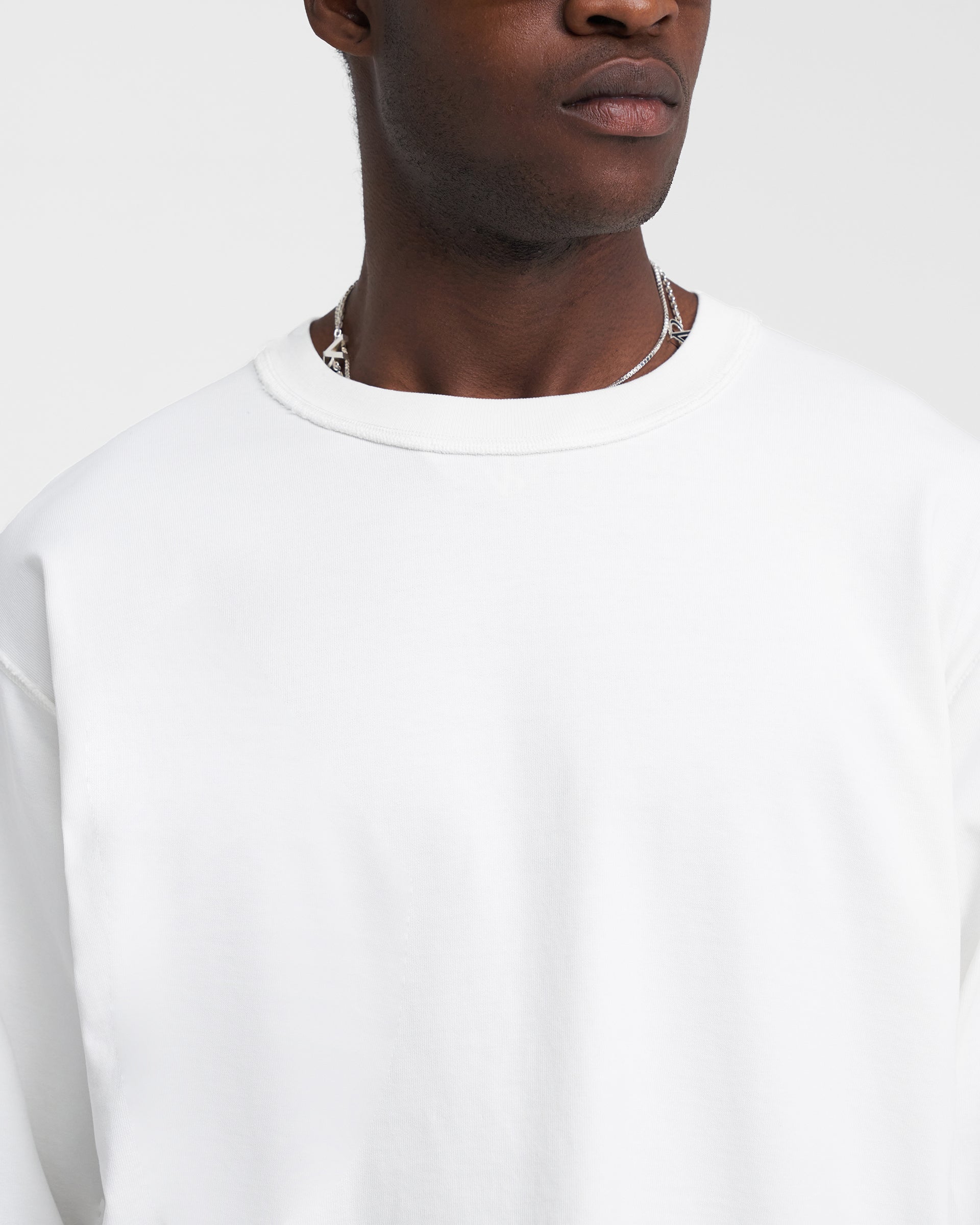 Heavyweight Initial Long Sleeve T-Shirt - Flat White