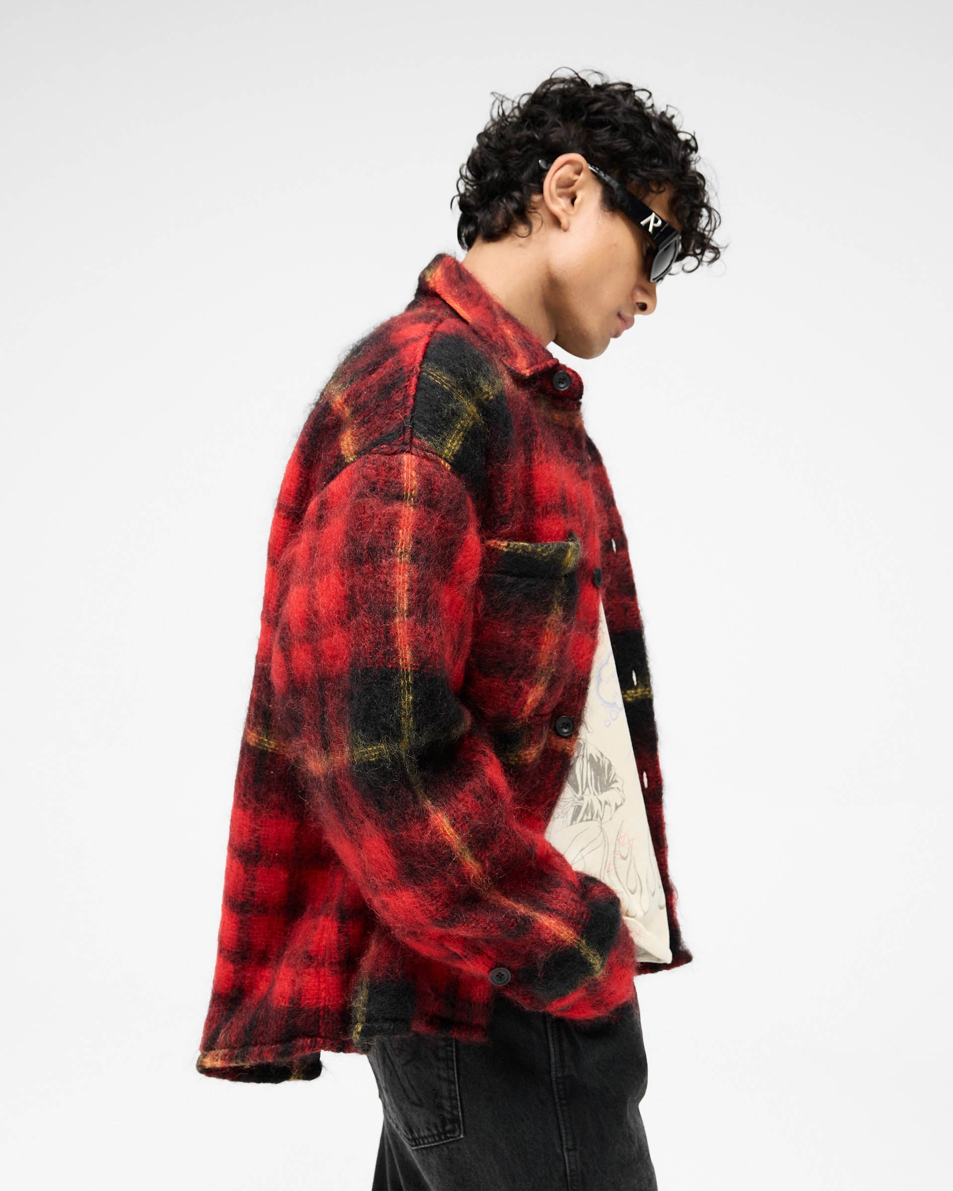Mohair Overshirt - Red Check