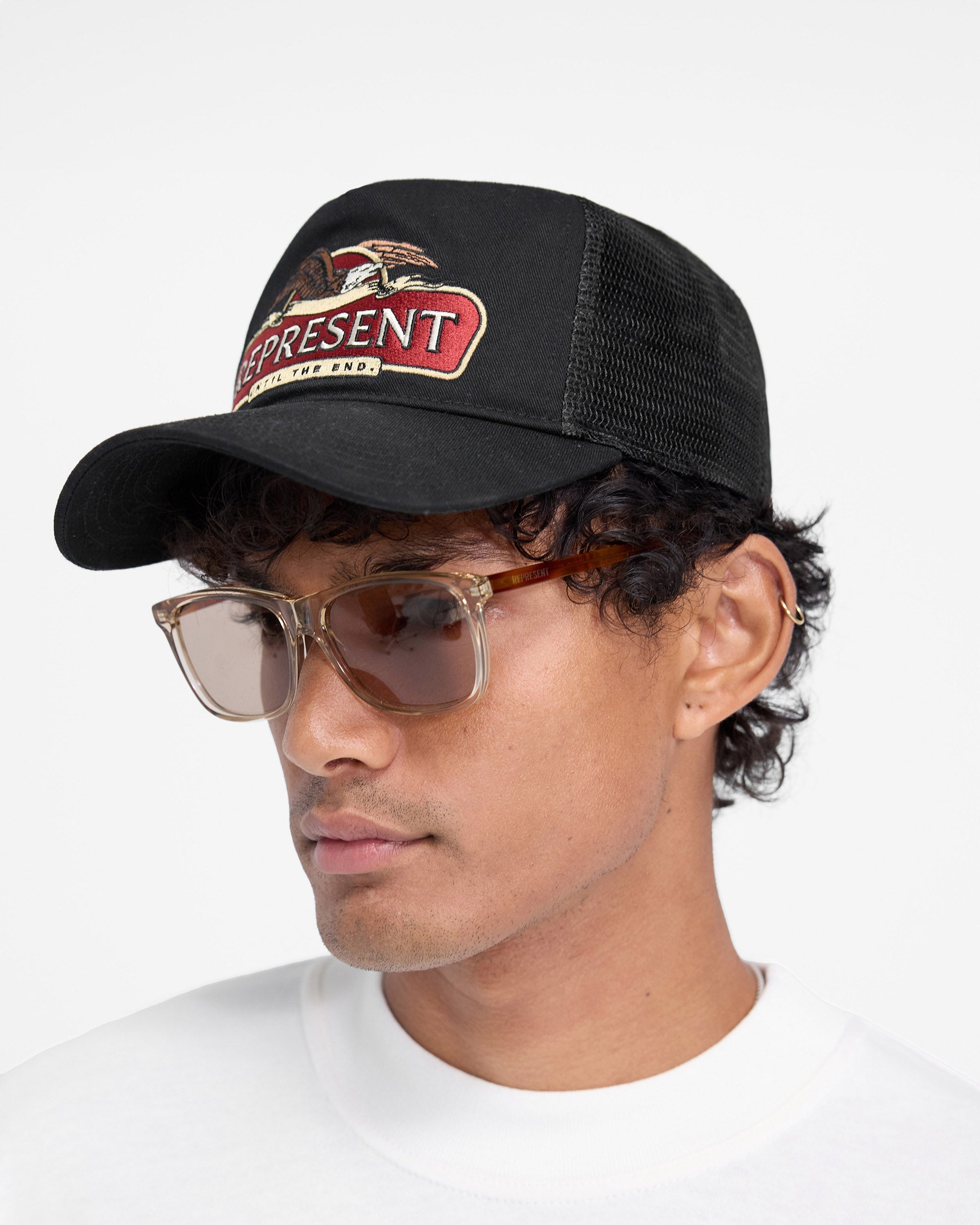 Represent X End Eagle Trucker Cap - Jet Black