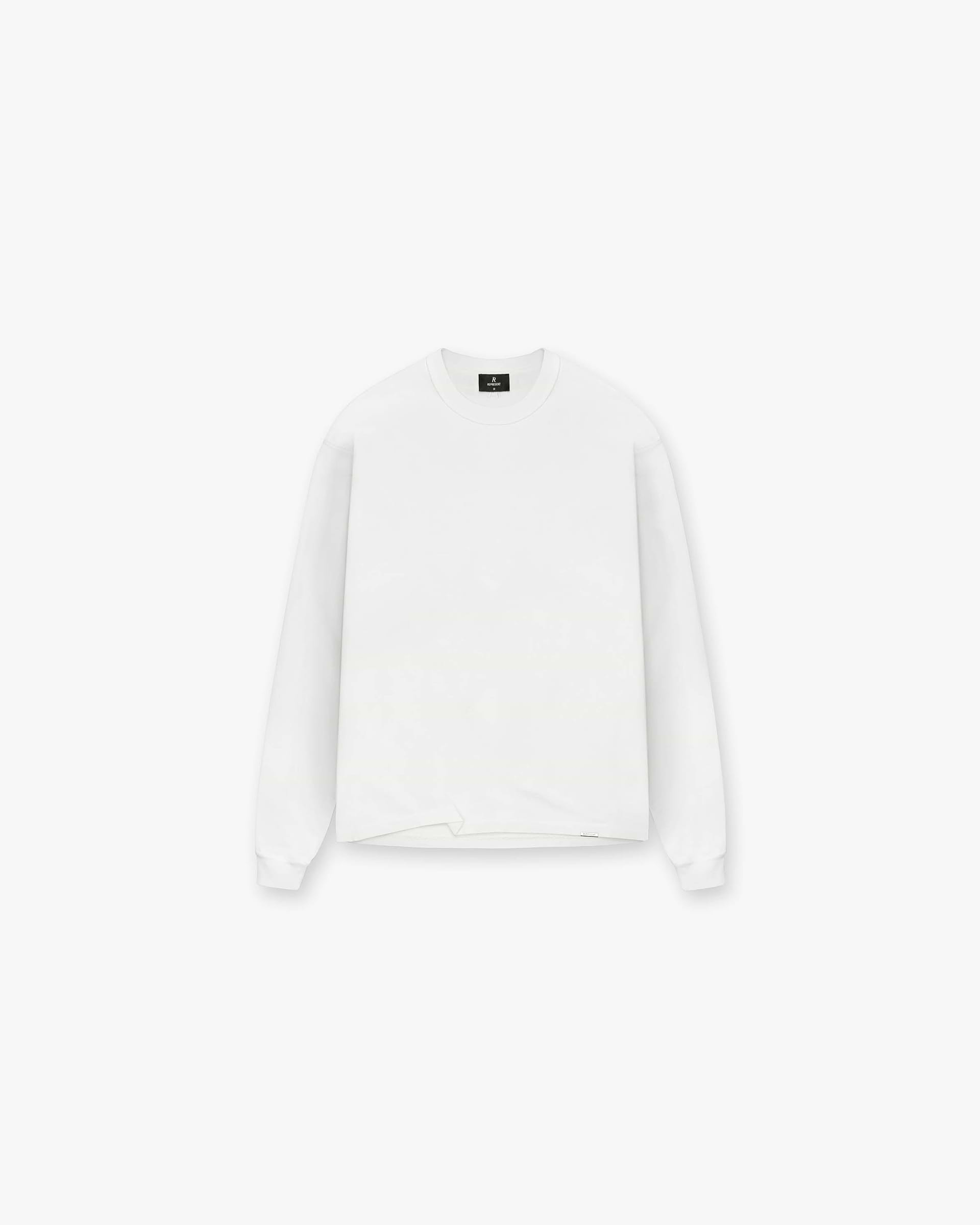 Heavyweight Initial Long Sleeve T-Shirt - Flat White