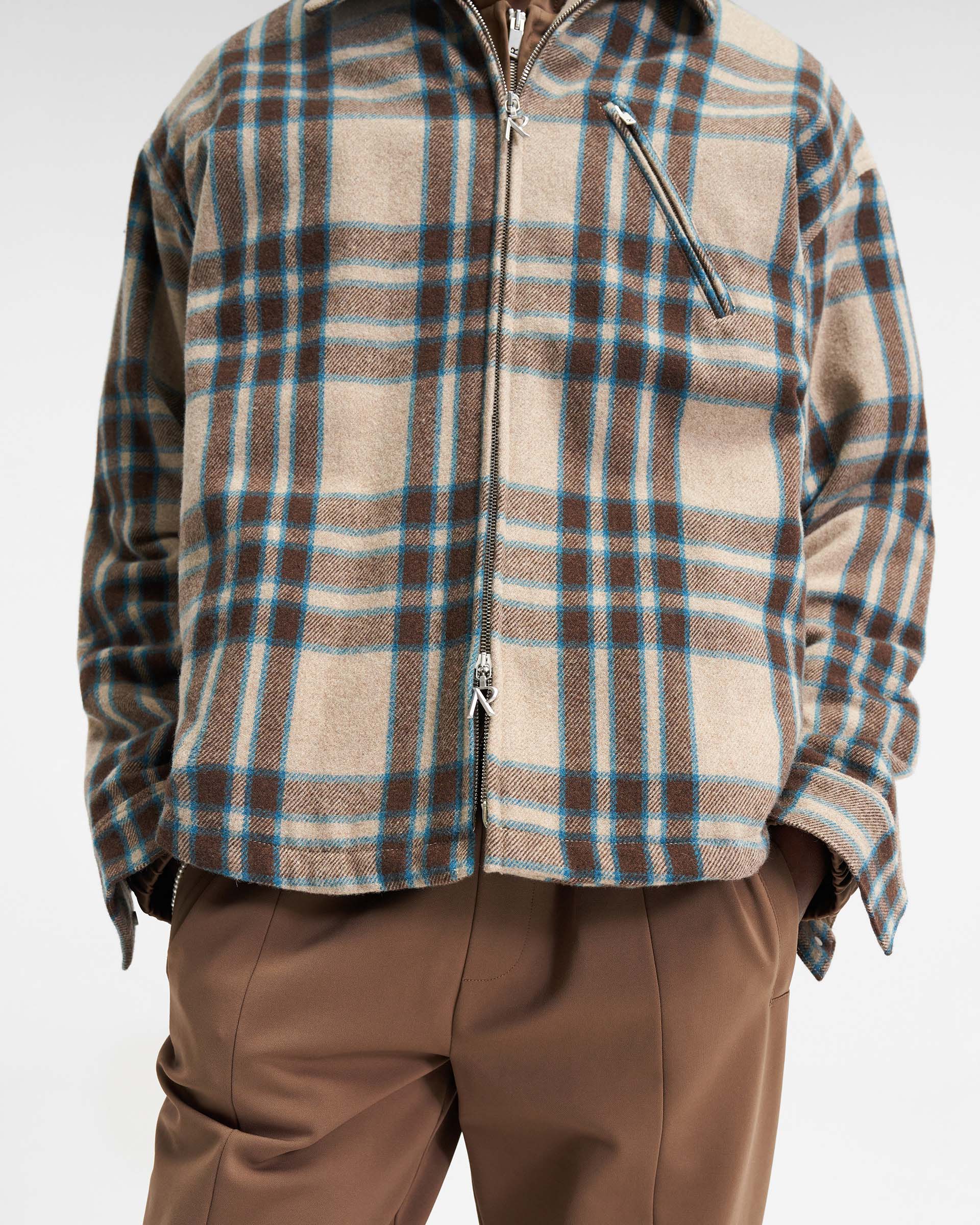 Heavy Zip Overshirt - Brown Check