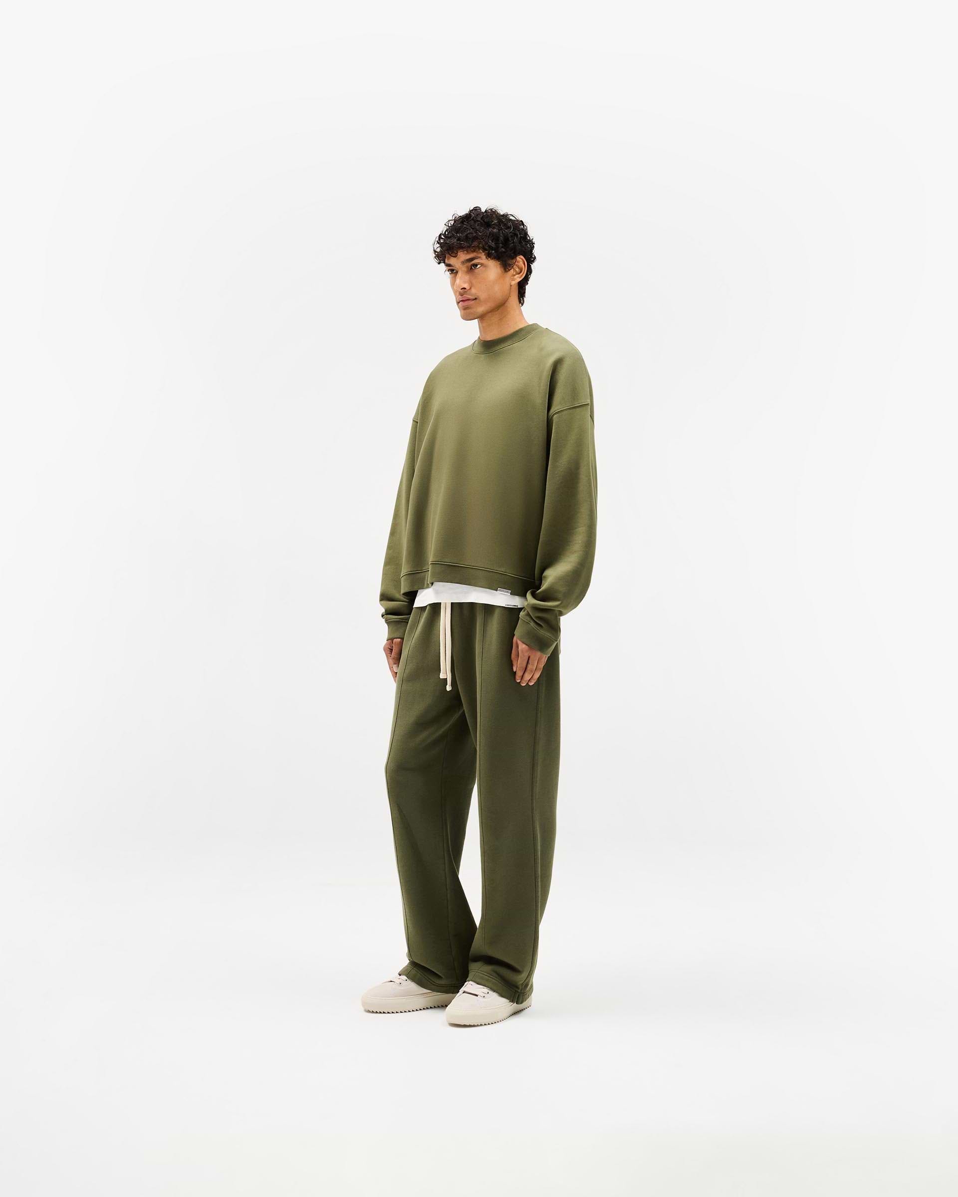 Initial Boxy Sweater - Army Green