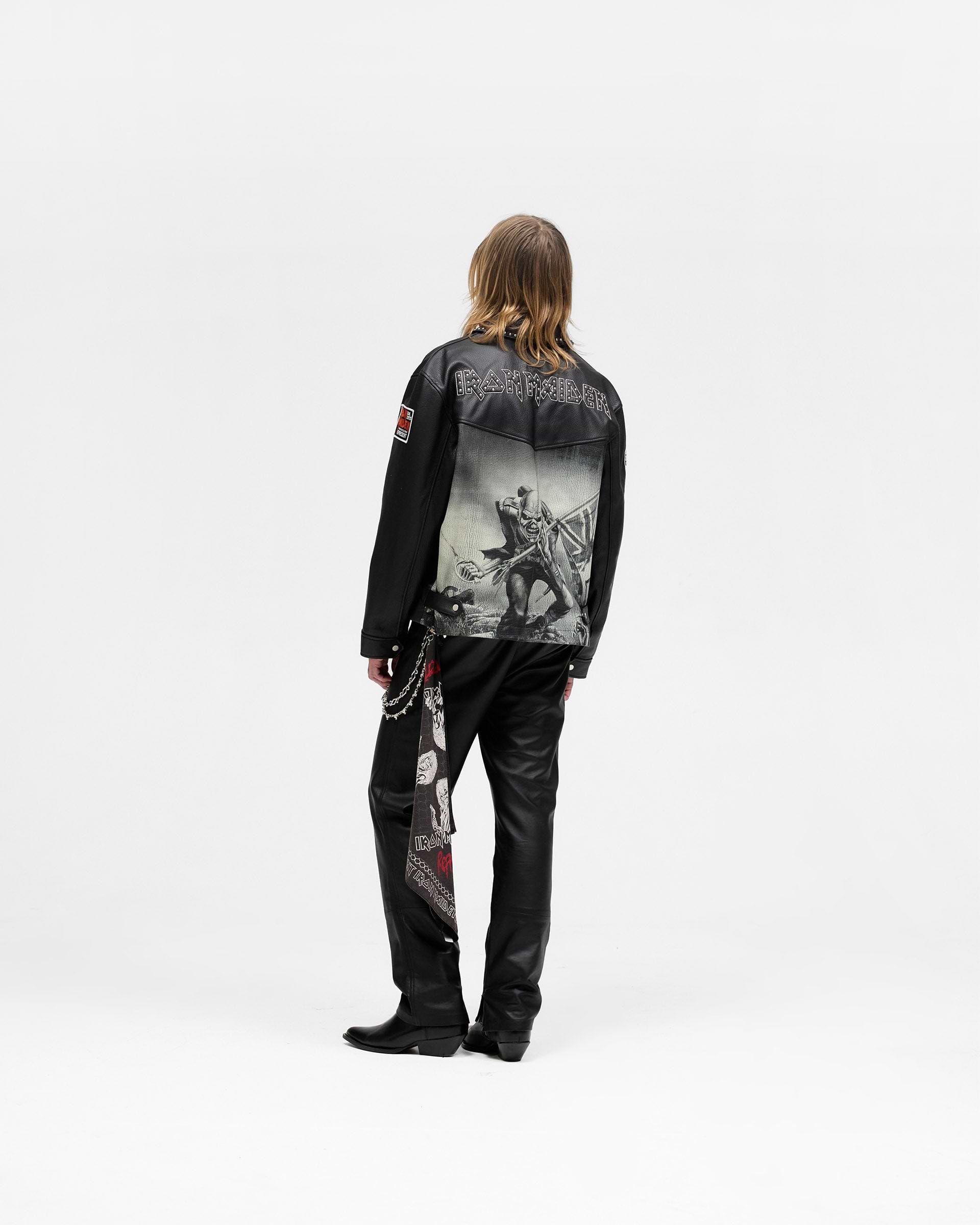 Represent X Iron Maiden Trooper Leather Jacket - Jet Black