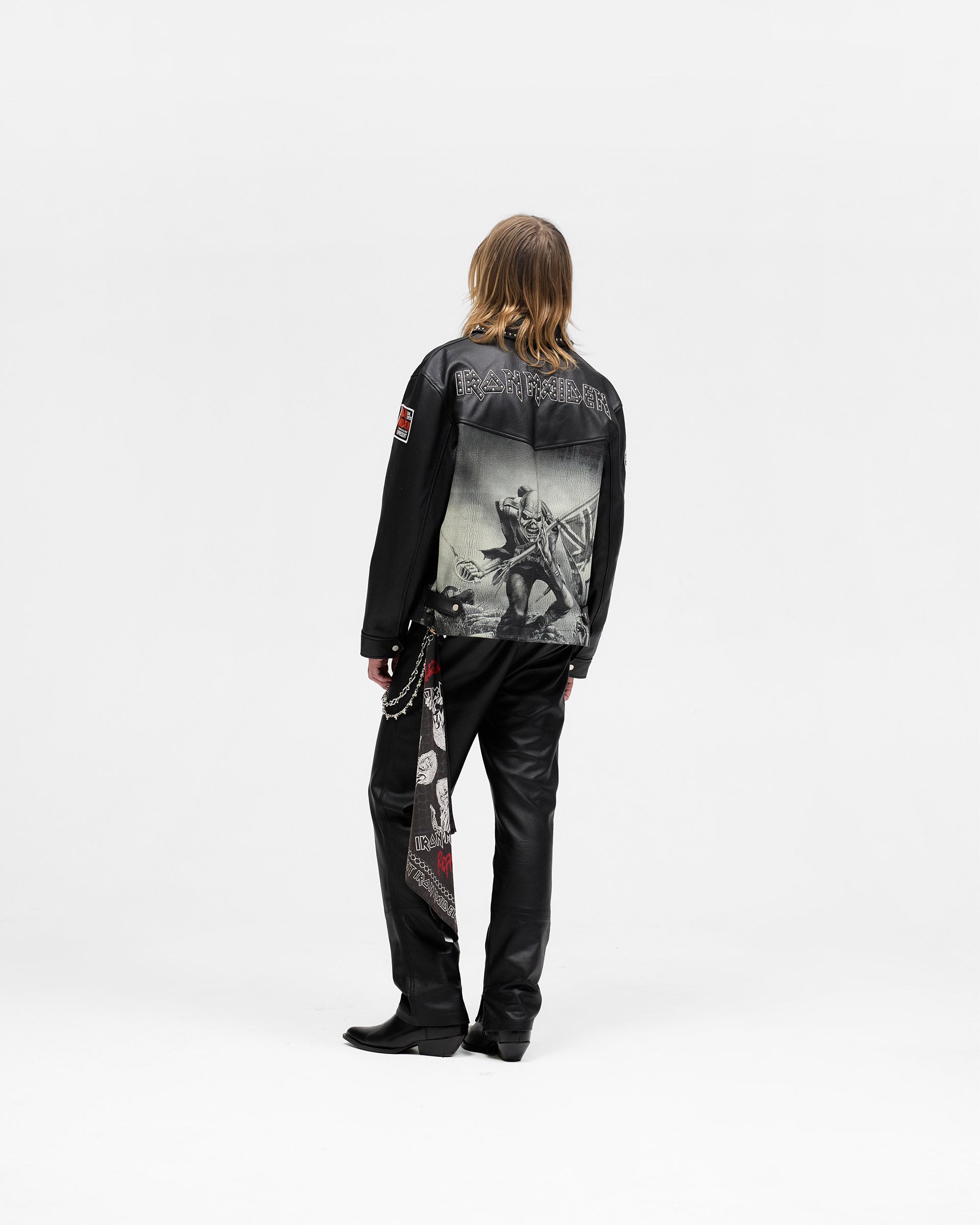 Represent X Iron Maiden Trooper Leather Jacket - Jet Black