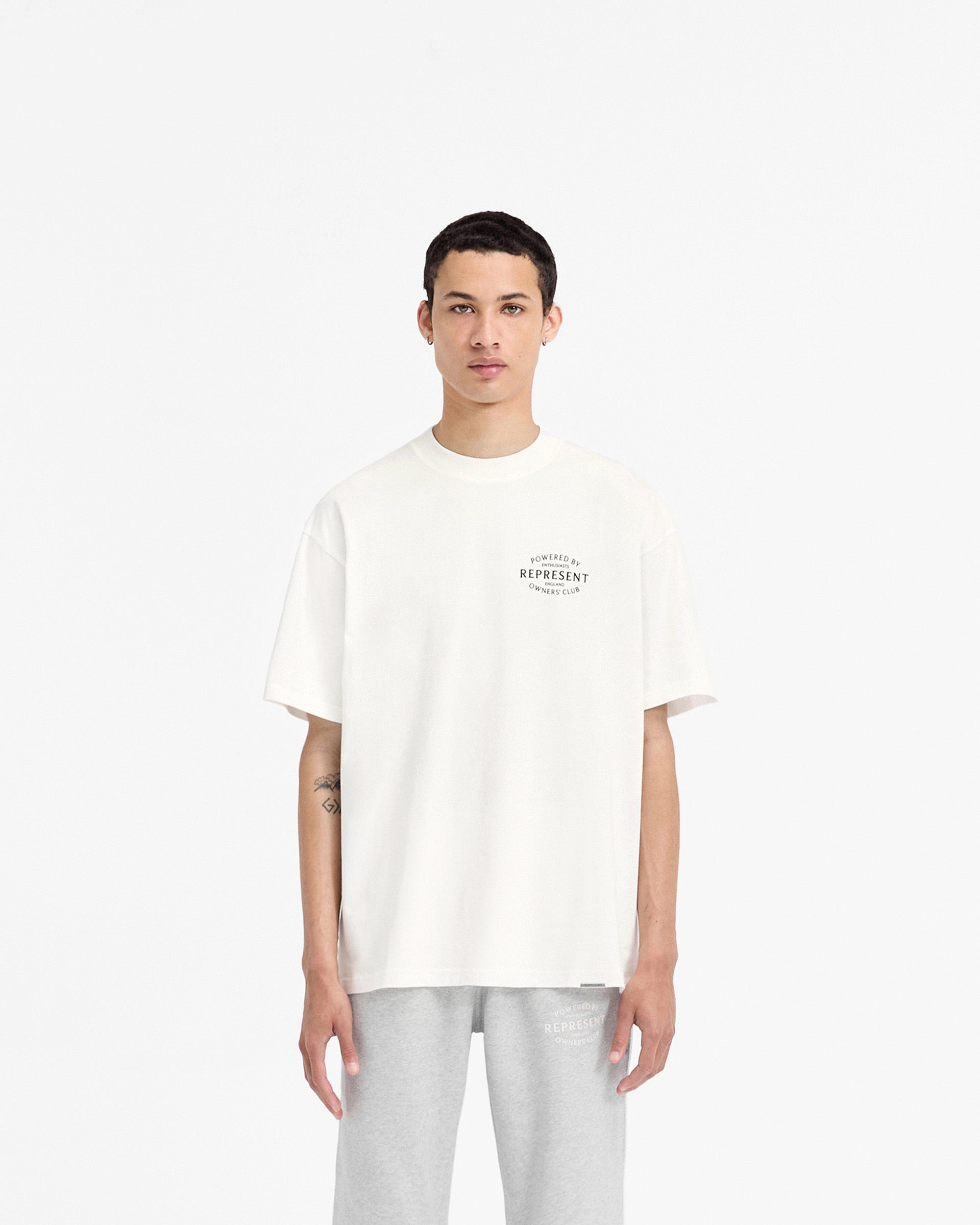 Represent Owners Club Stamp T-Shirt - Flat White