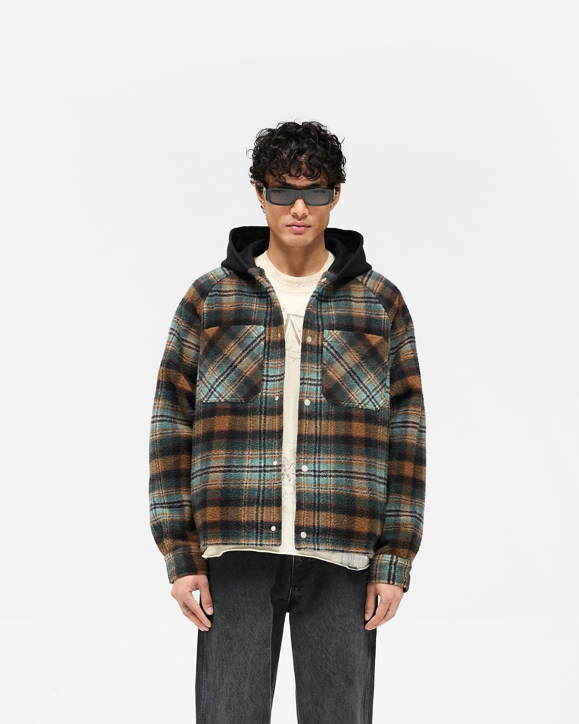 Hooded Overshirt - Check