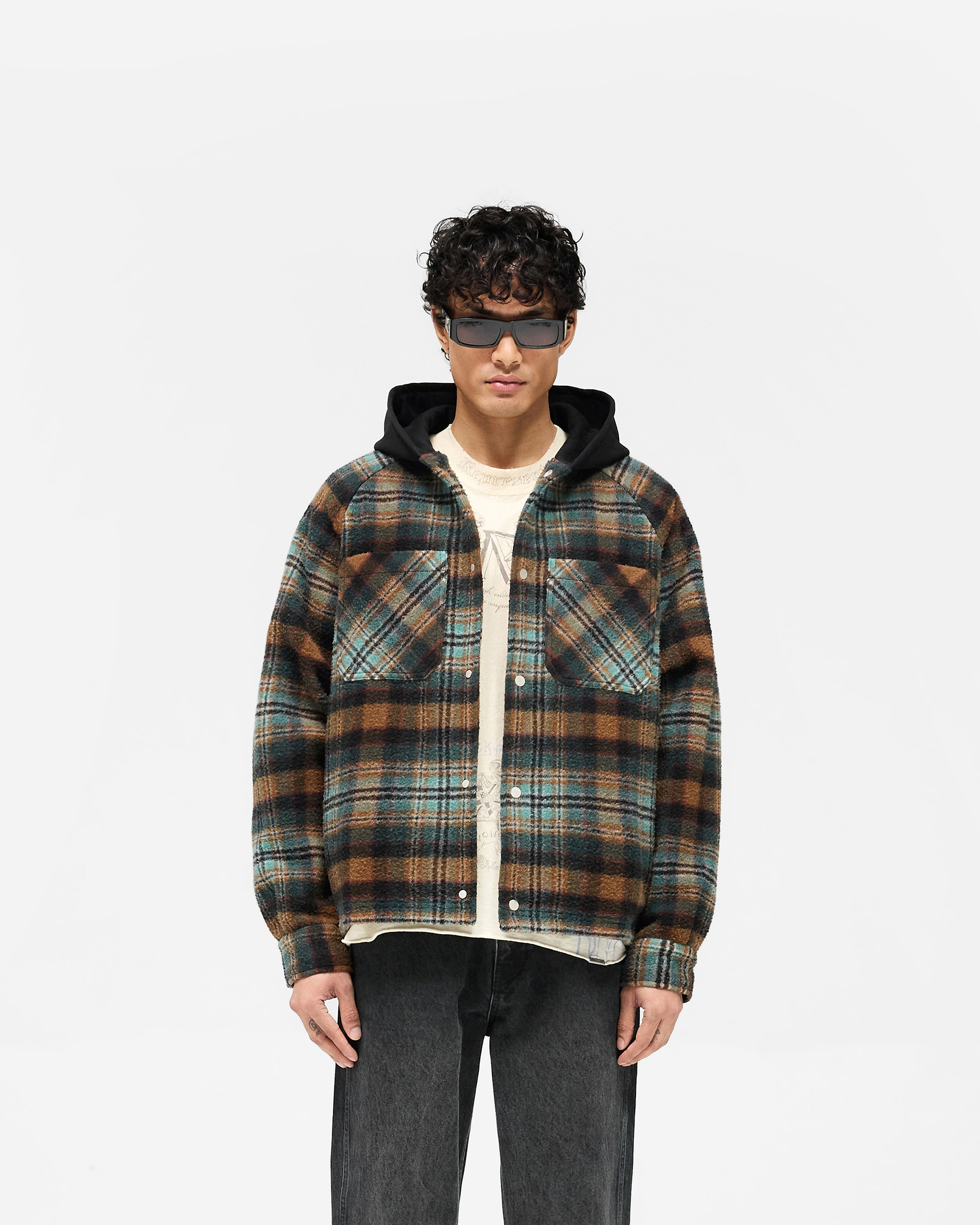 Hooded Overshirt - Check