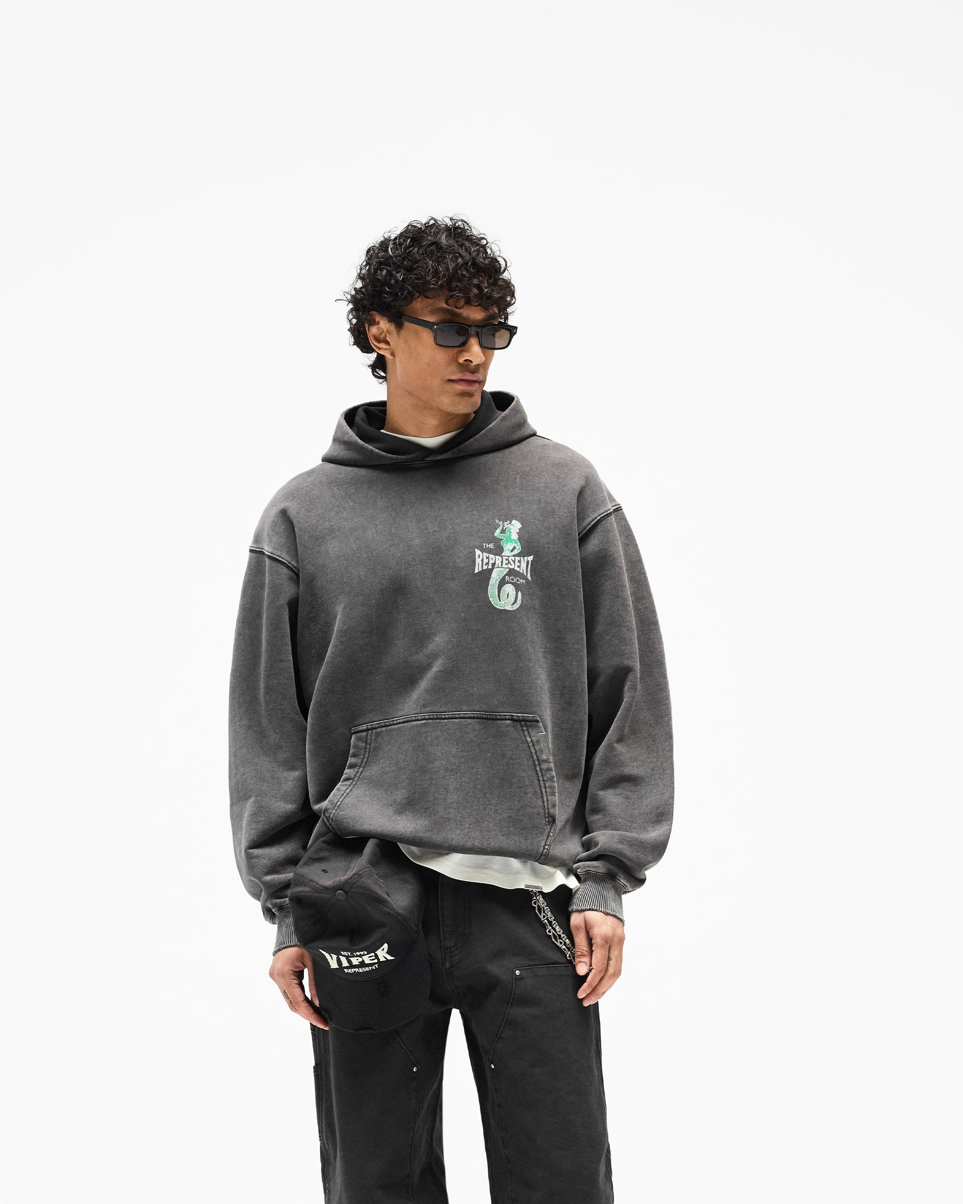 Represent x The Viper Room Dice Hoodie - Vintage Grey