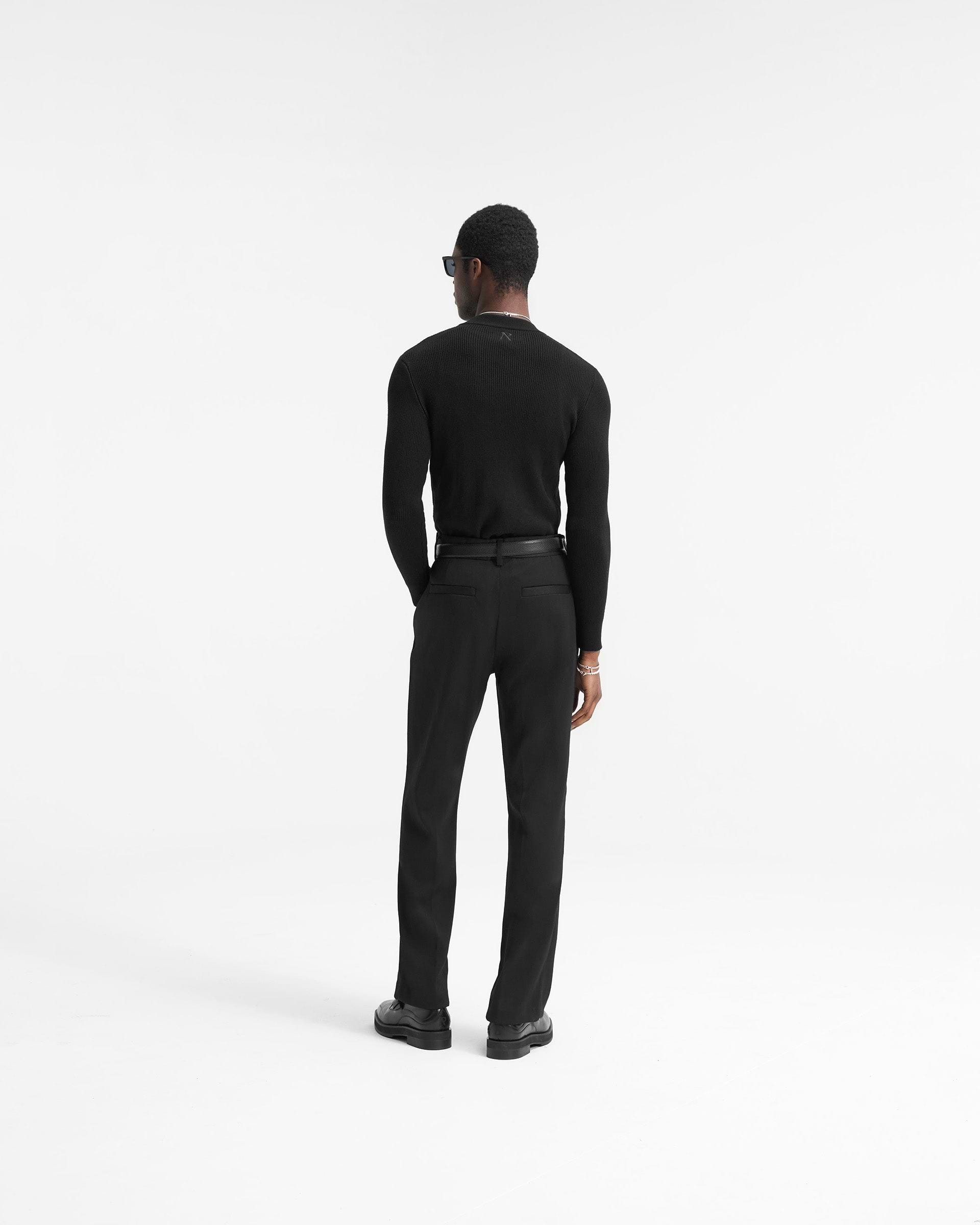 Slim Fit Mock Neck - Jet Black