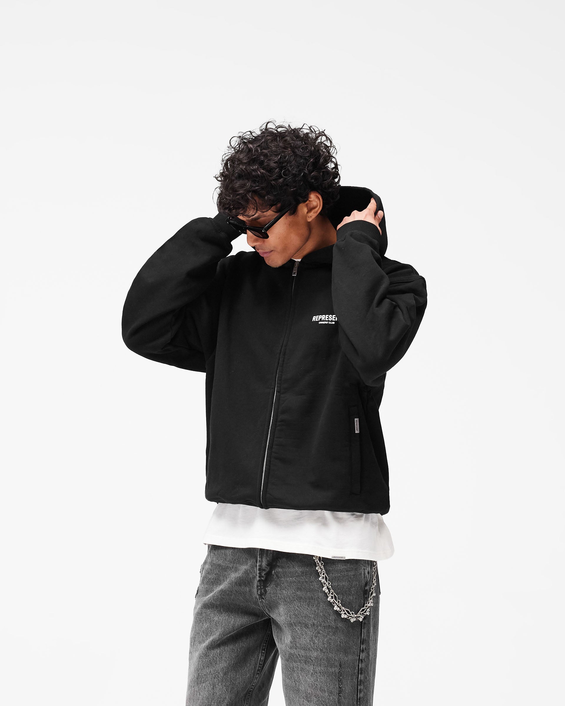 Represent Owners Club Zip Hoodie - Black