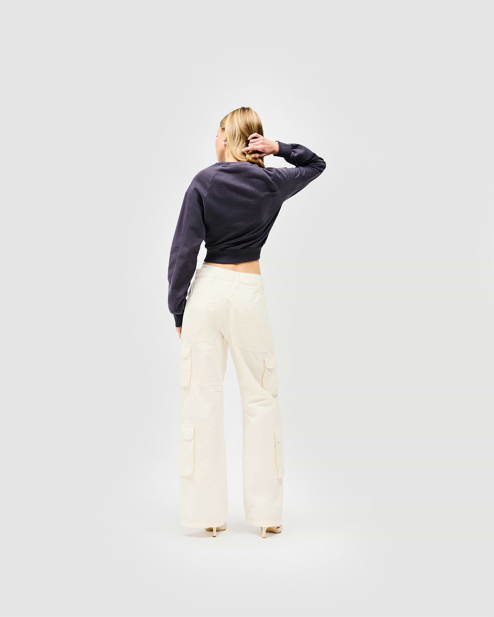 Reverse Long Sleeve Top - Washed Grey