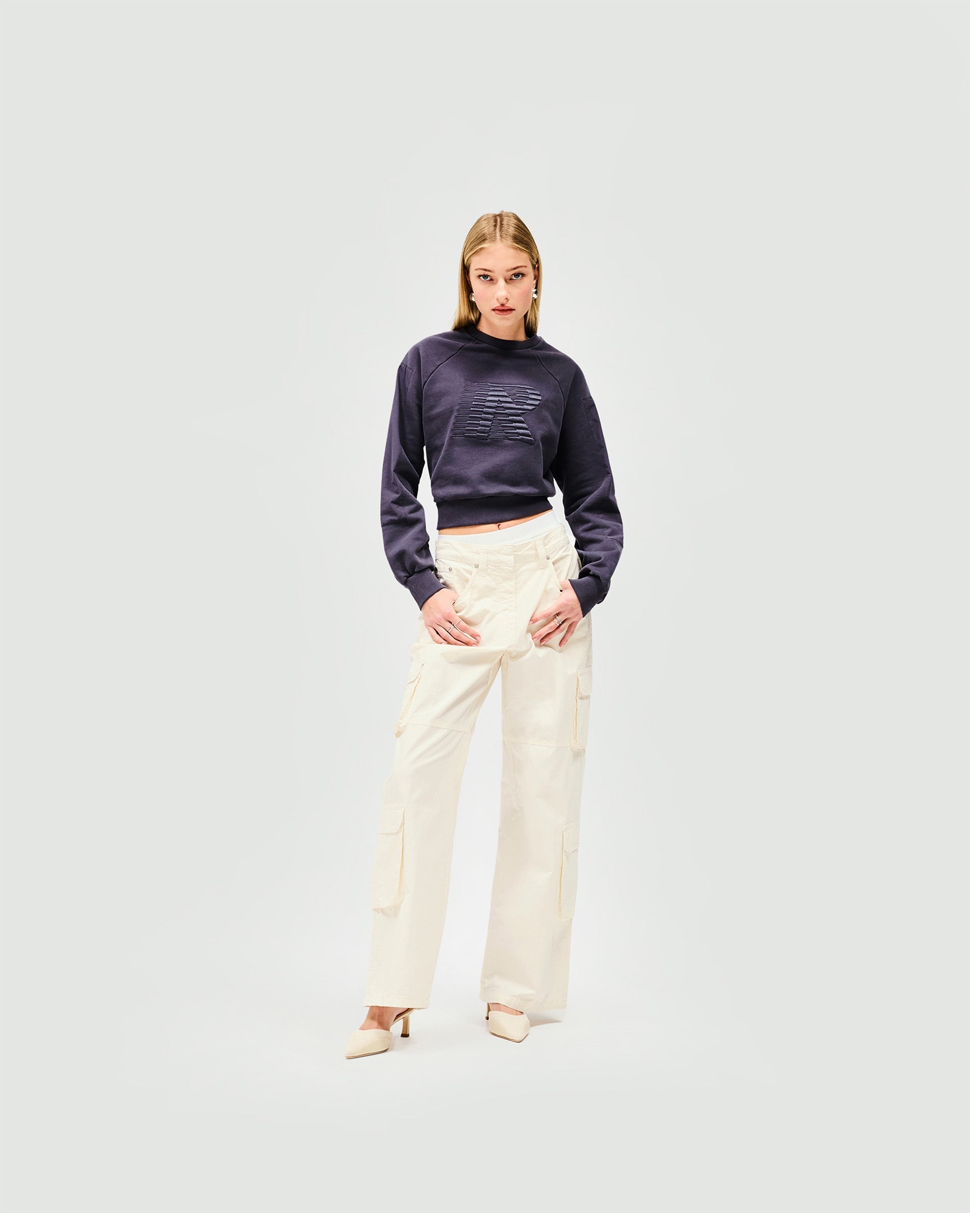 Reverse Long Sleeve Top - Washed Grey