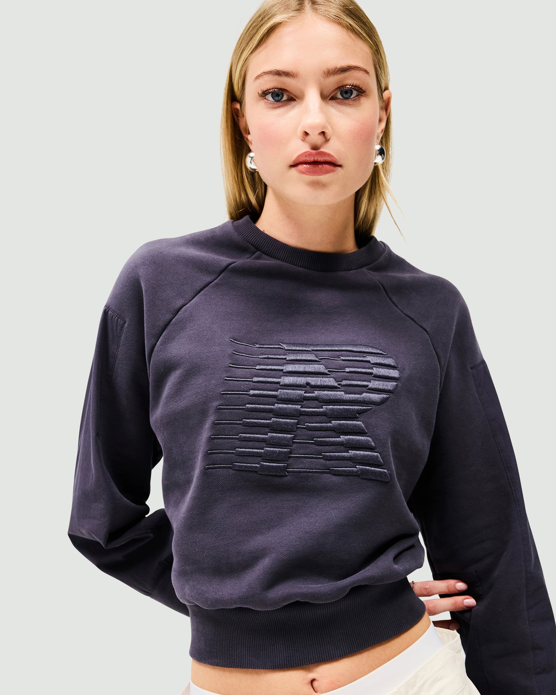 Reverse Long Sleeve Top - Washed Grey