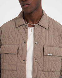 Initial Quilted Overshirt - Mushroom