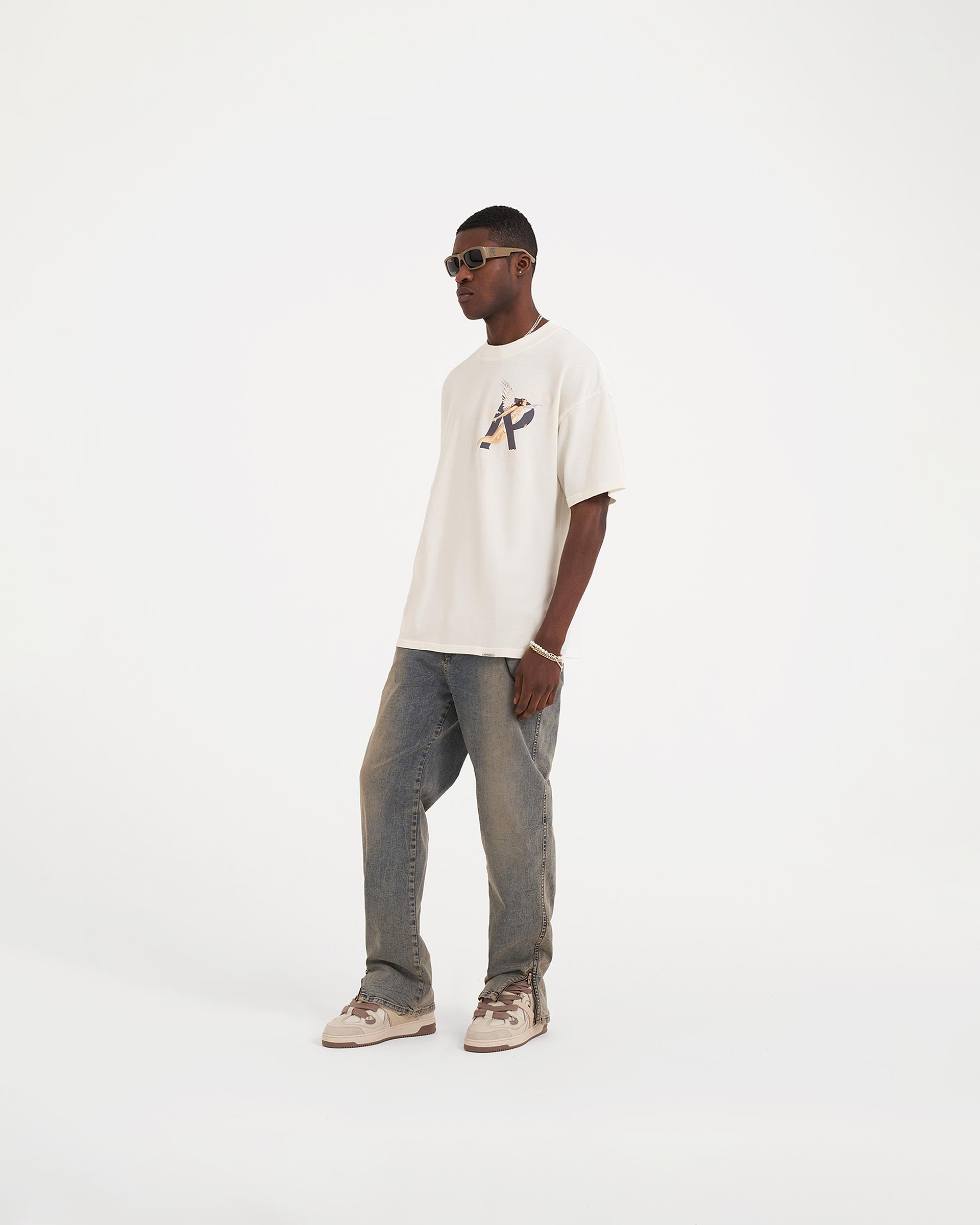 Split Denim - Blue Cream