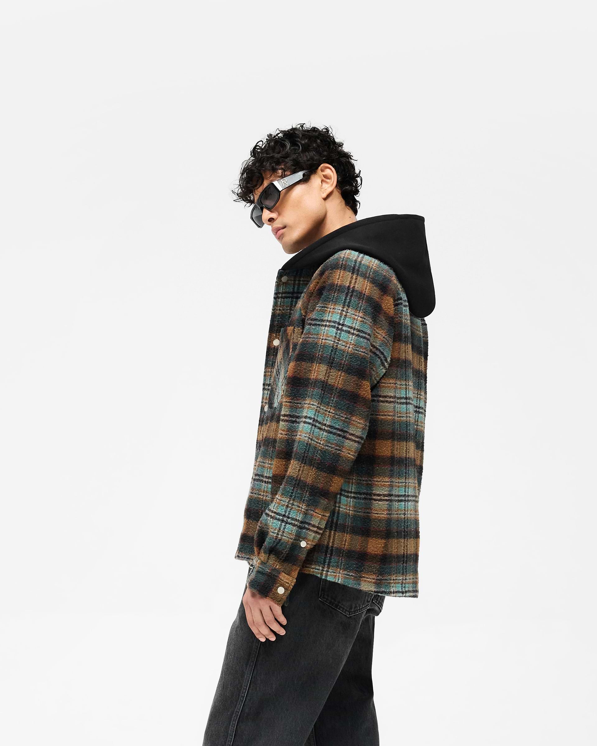 Hooded Overshirt - Check