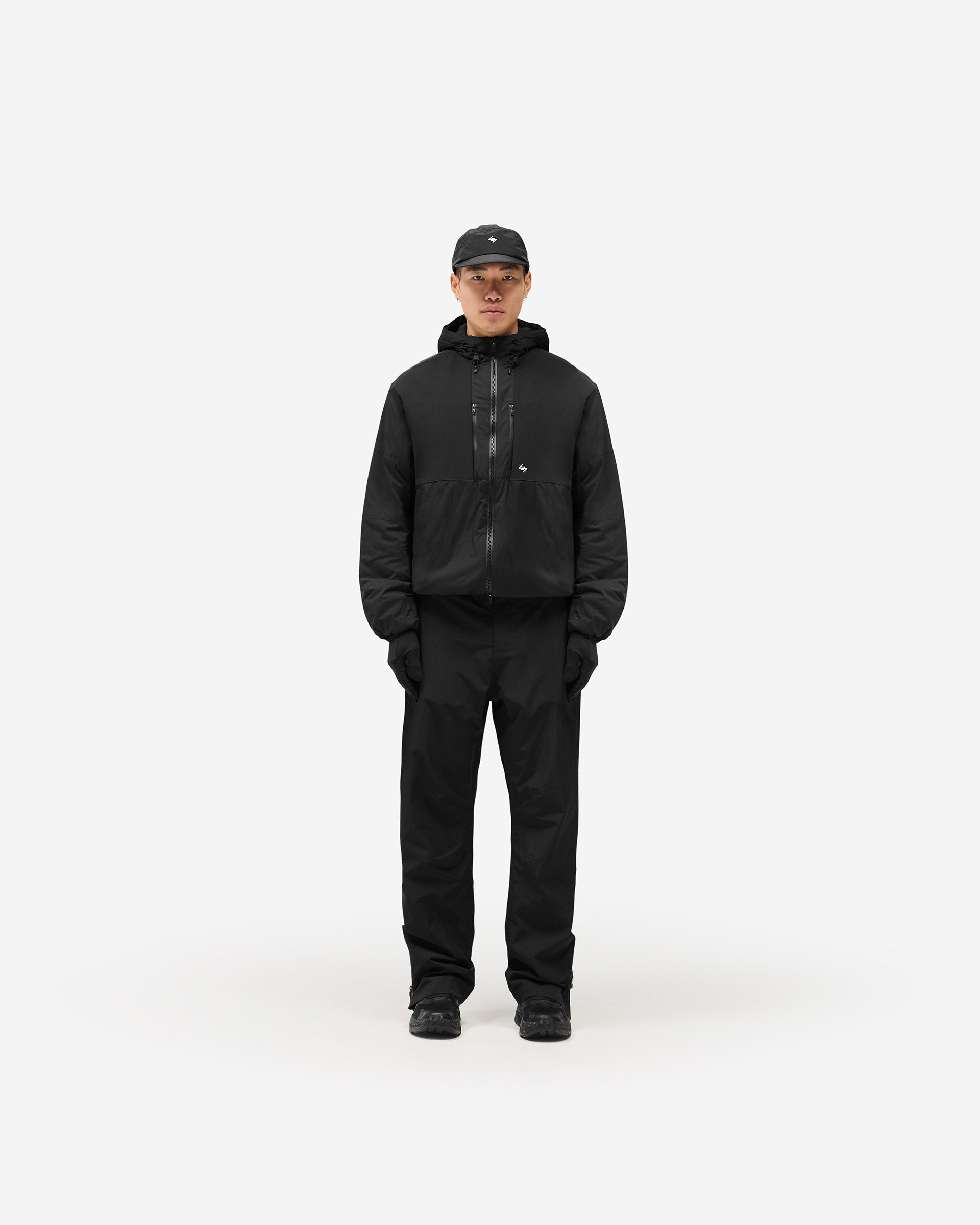 Black 247 Panelled Insulated Jacket | Gym Jacket | REPRESENT