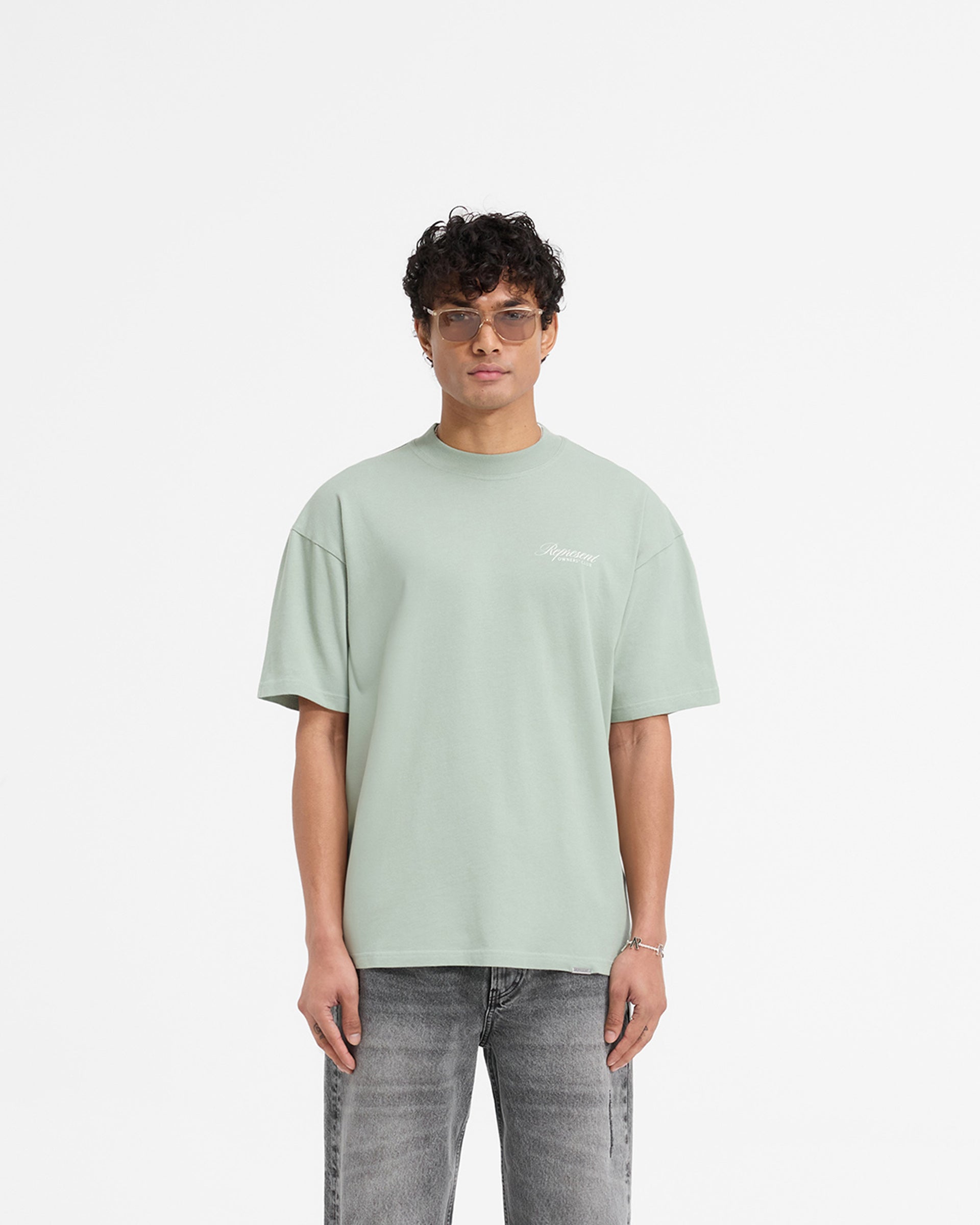 Represent X Ounass Owners Club Script T-Shirt - Lily Pad