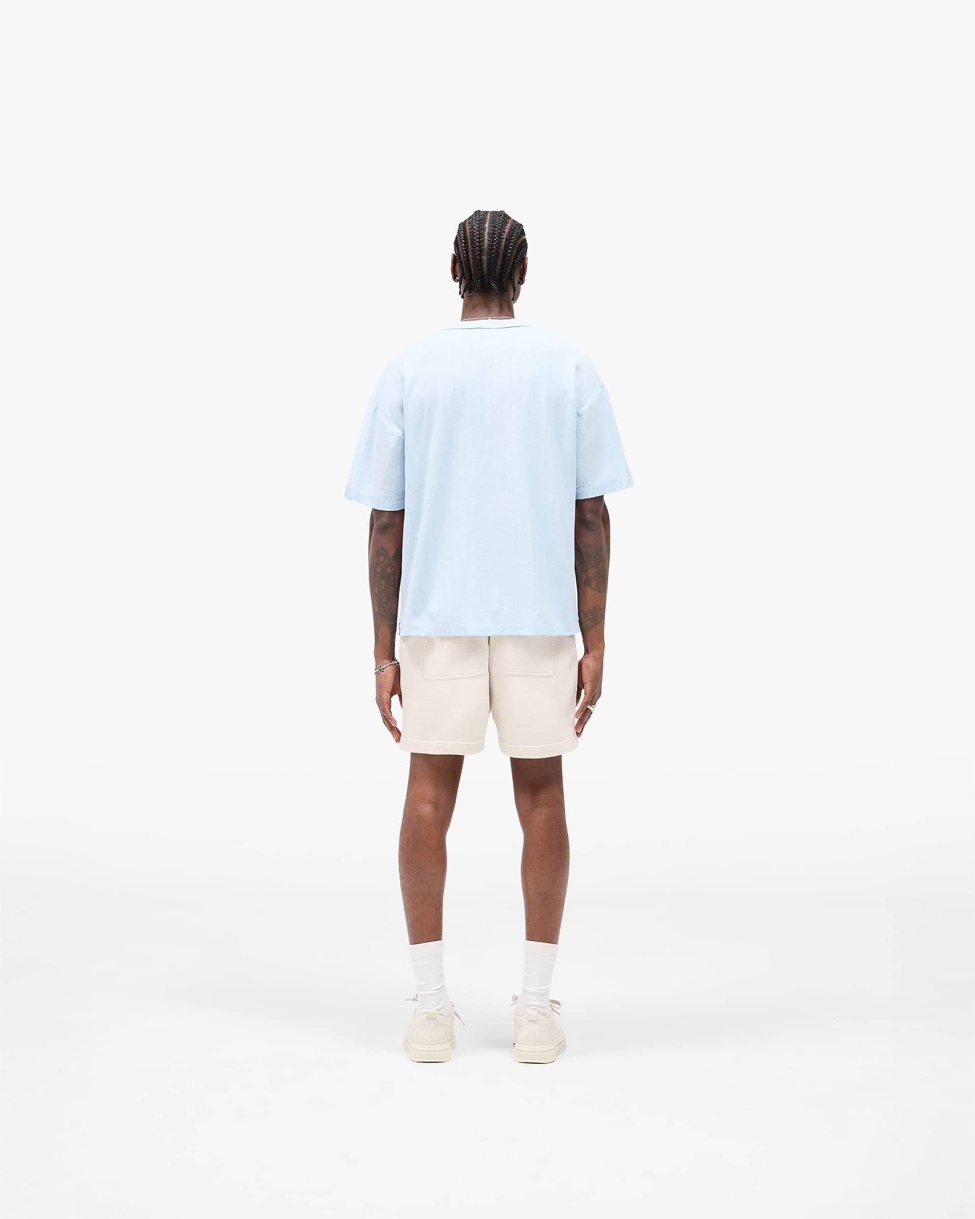 Slub Script T-Shirt - Ice Blue