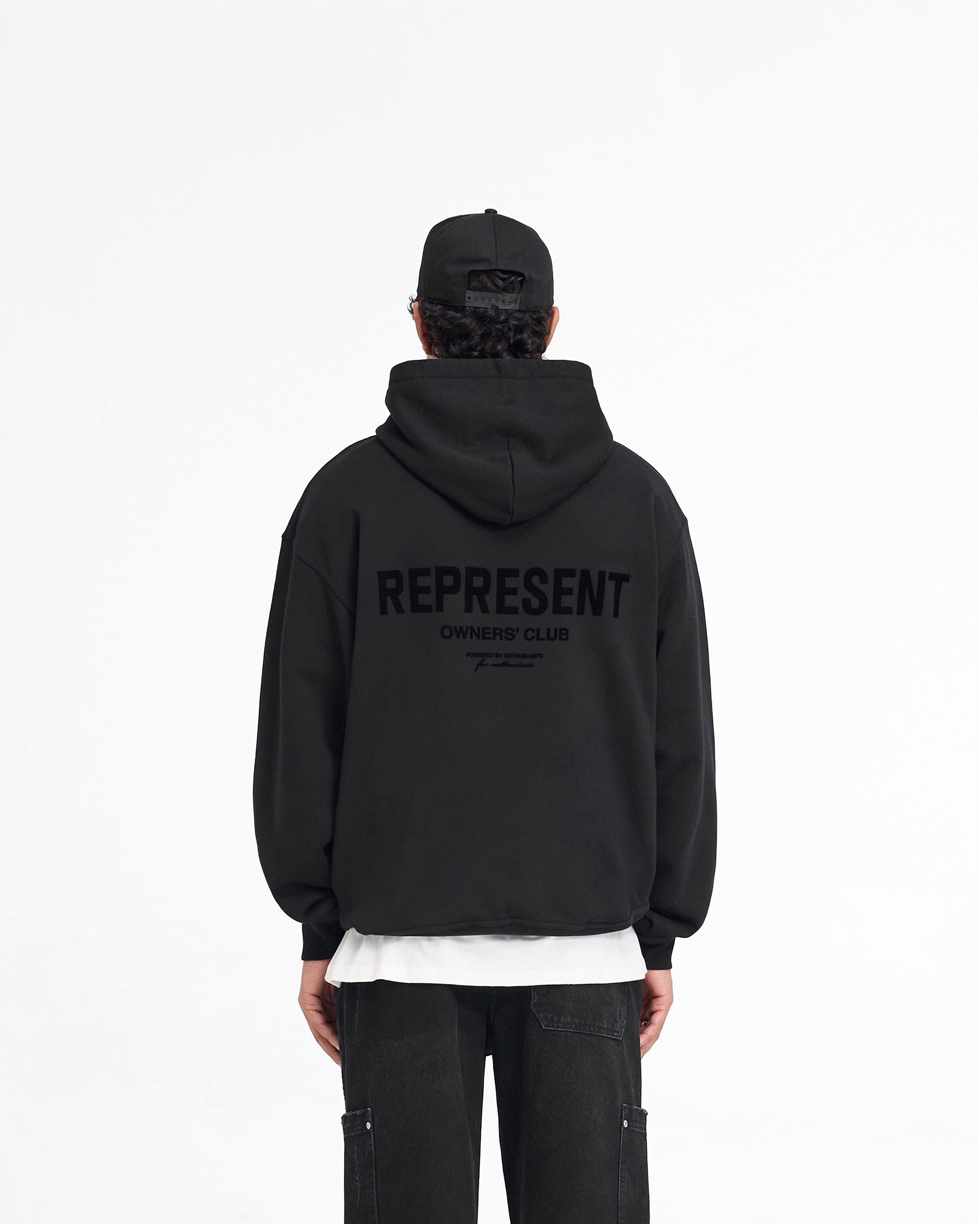 Represent Owners Club Flocked Hoodie - Black