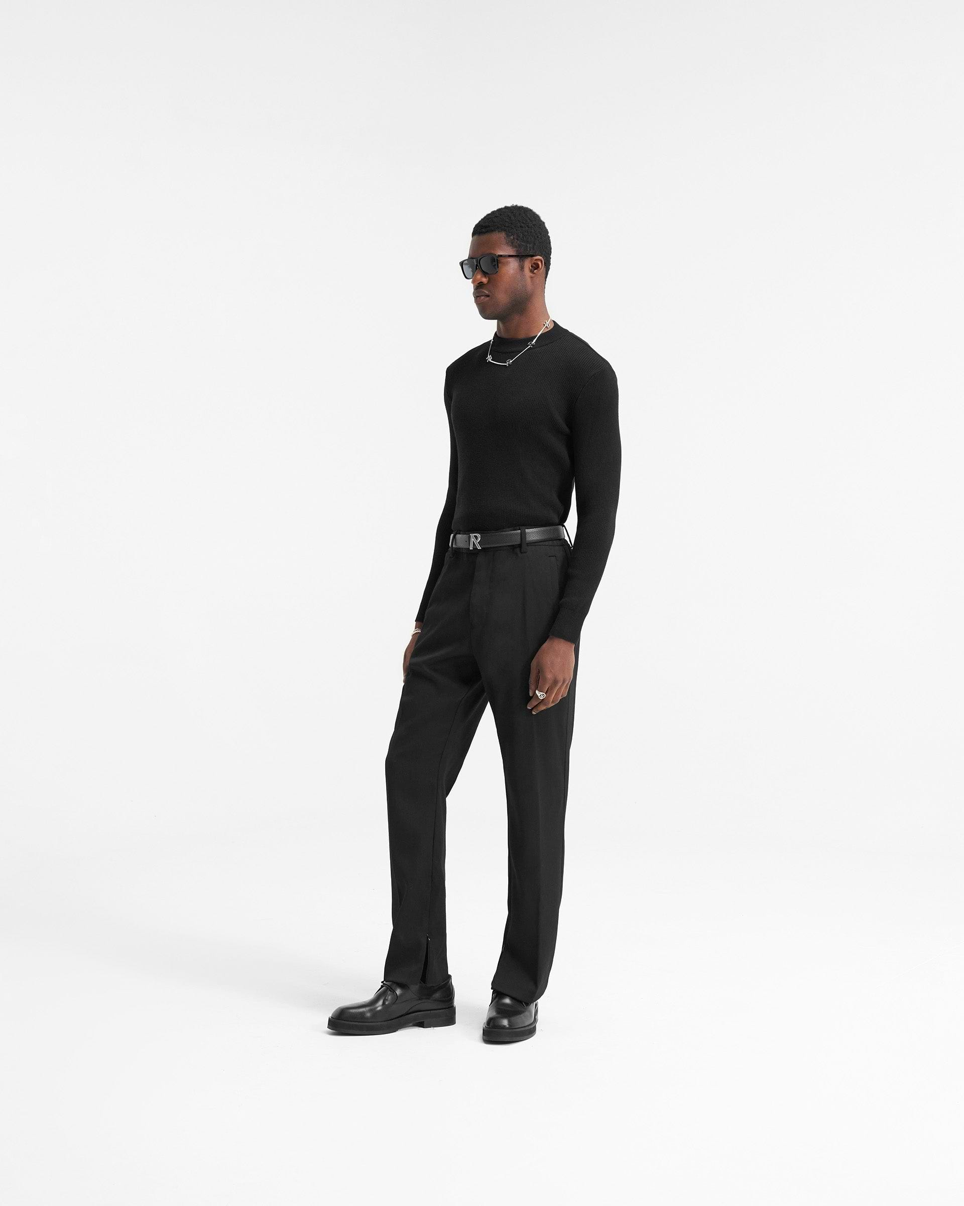 Slim Fit Mock Neck - Jet Black