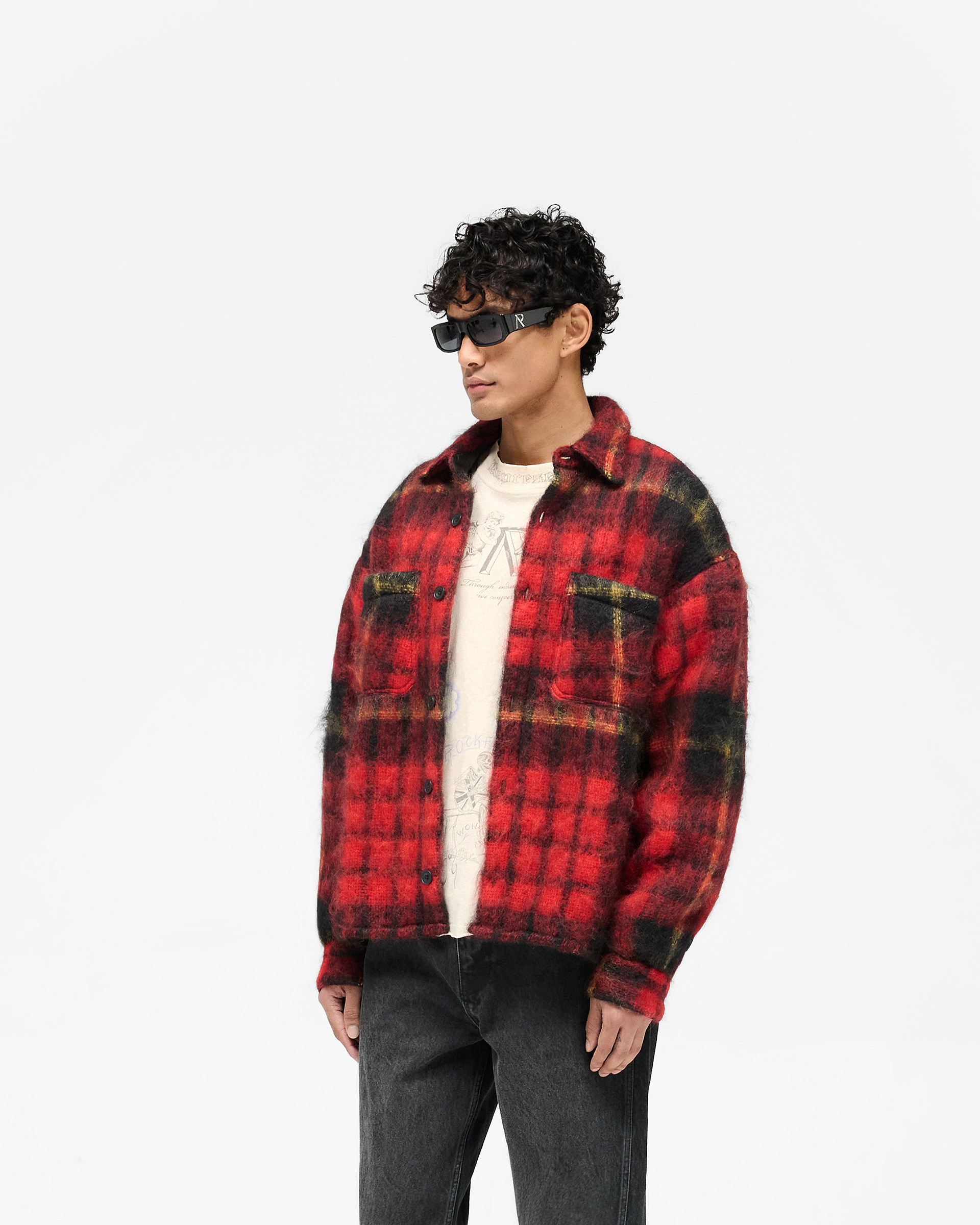 Mohair Overshirt - Red Check