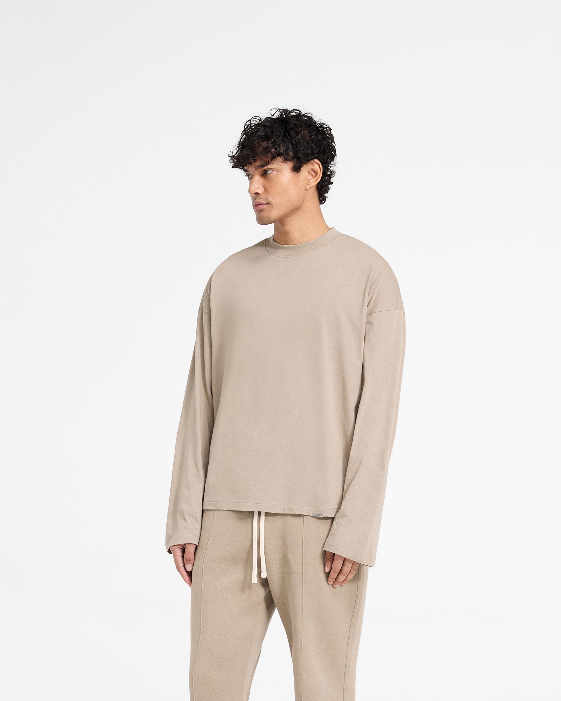 Initial Long Sleeve Open Cuff T-Shirt - Dune