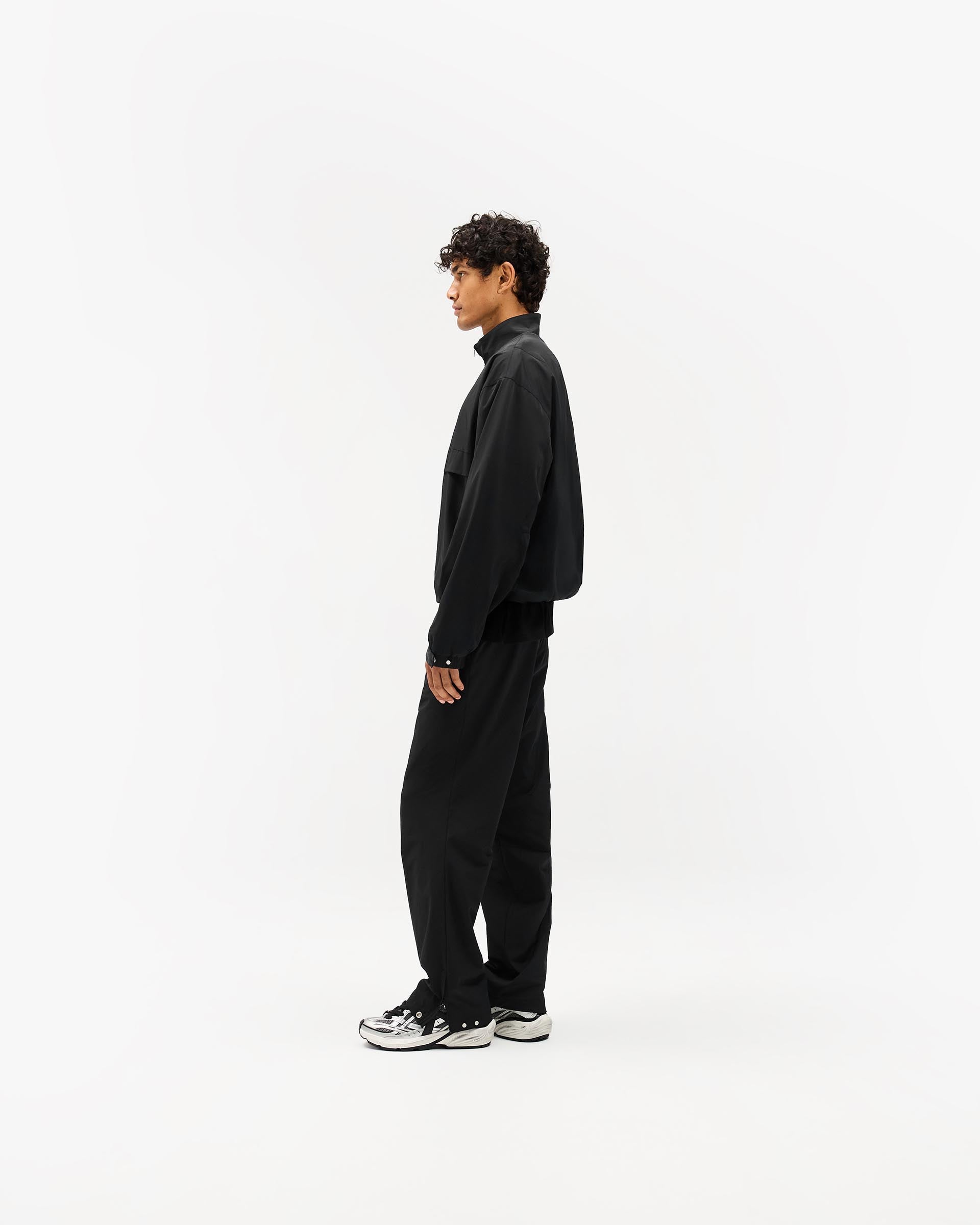 Initial Nylon Track Jacket - Black