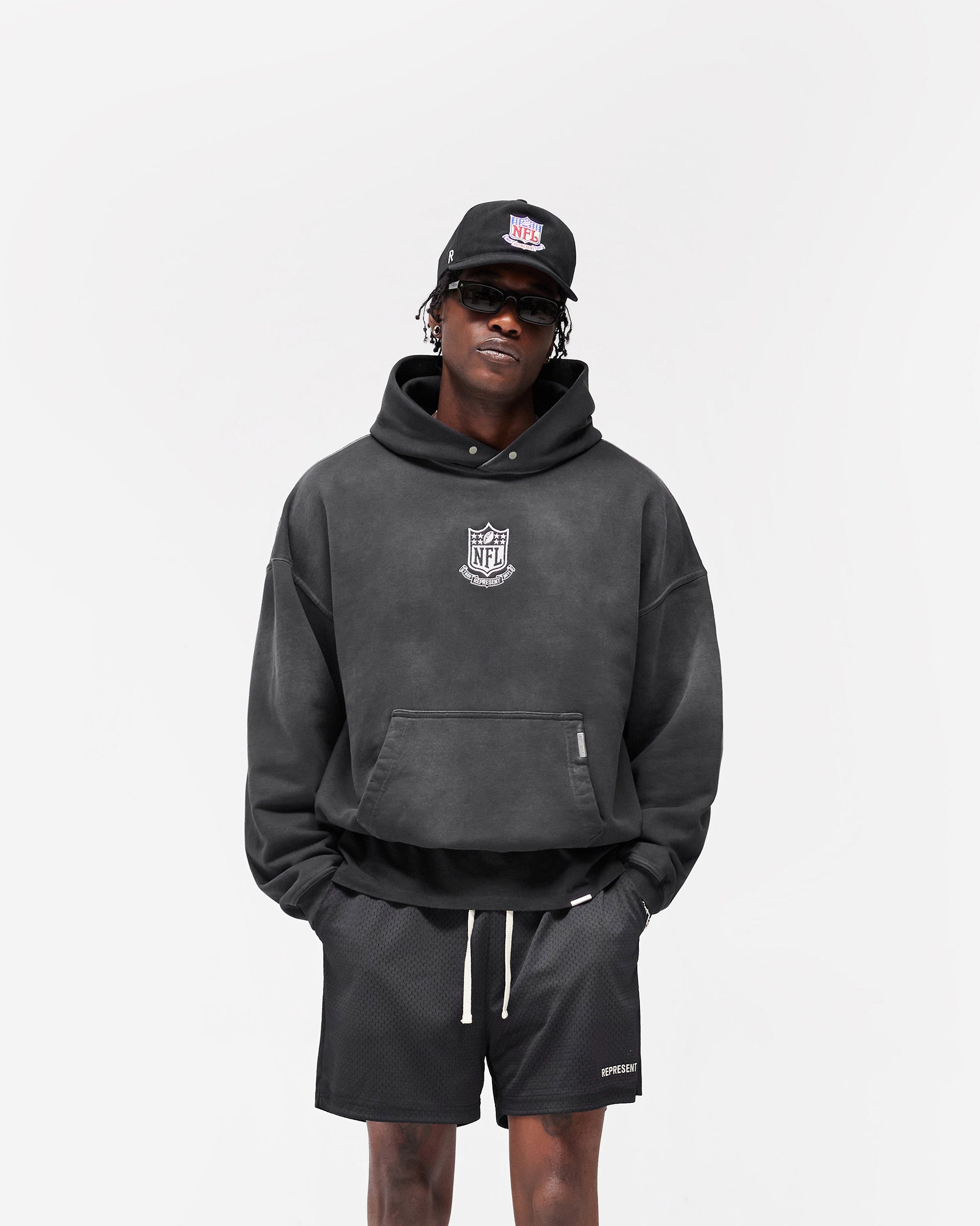 NFL Shield x Represent Hoodie - Stained Black