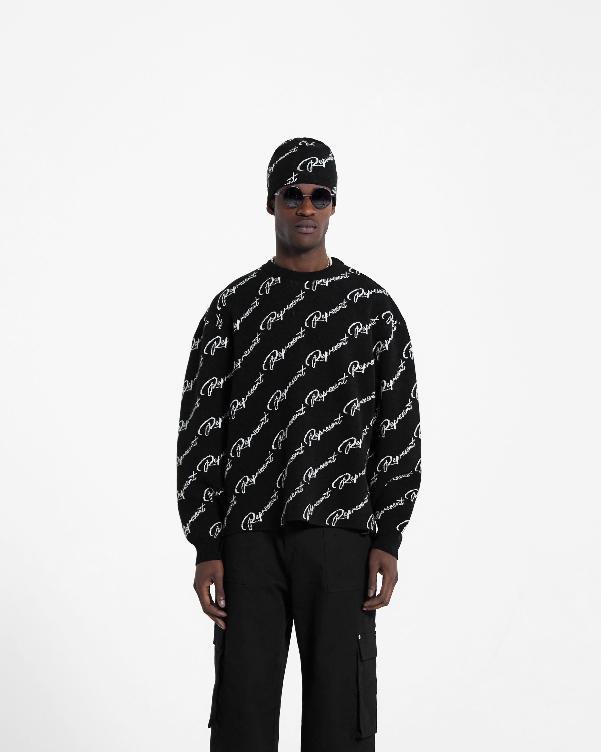 Represent Jacquard Sweater - Black