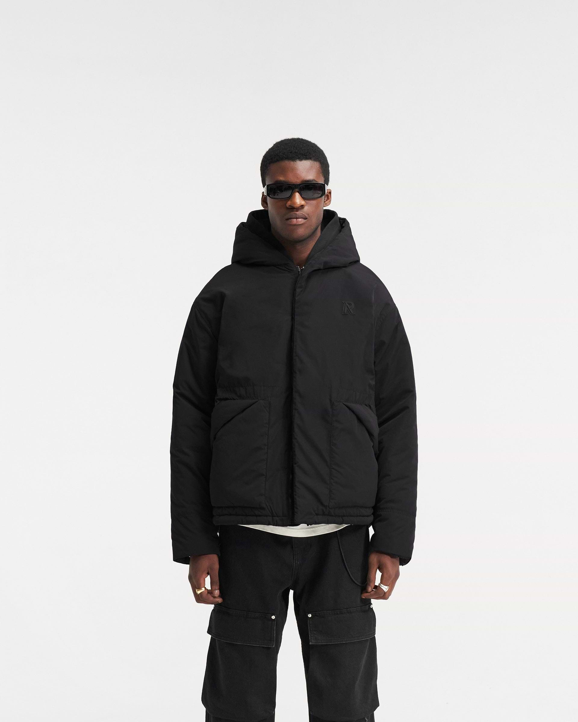 Hooded Puffer Jacket - Jet Black