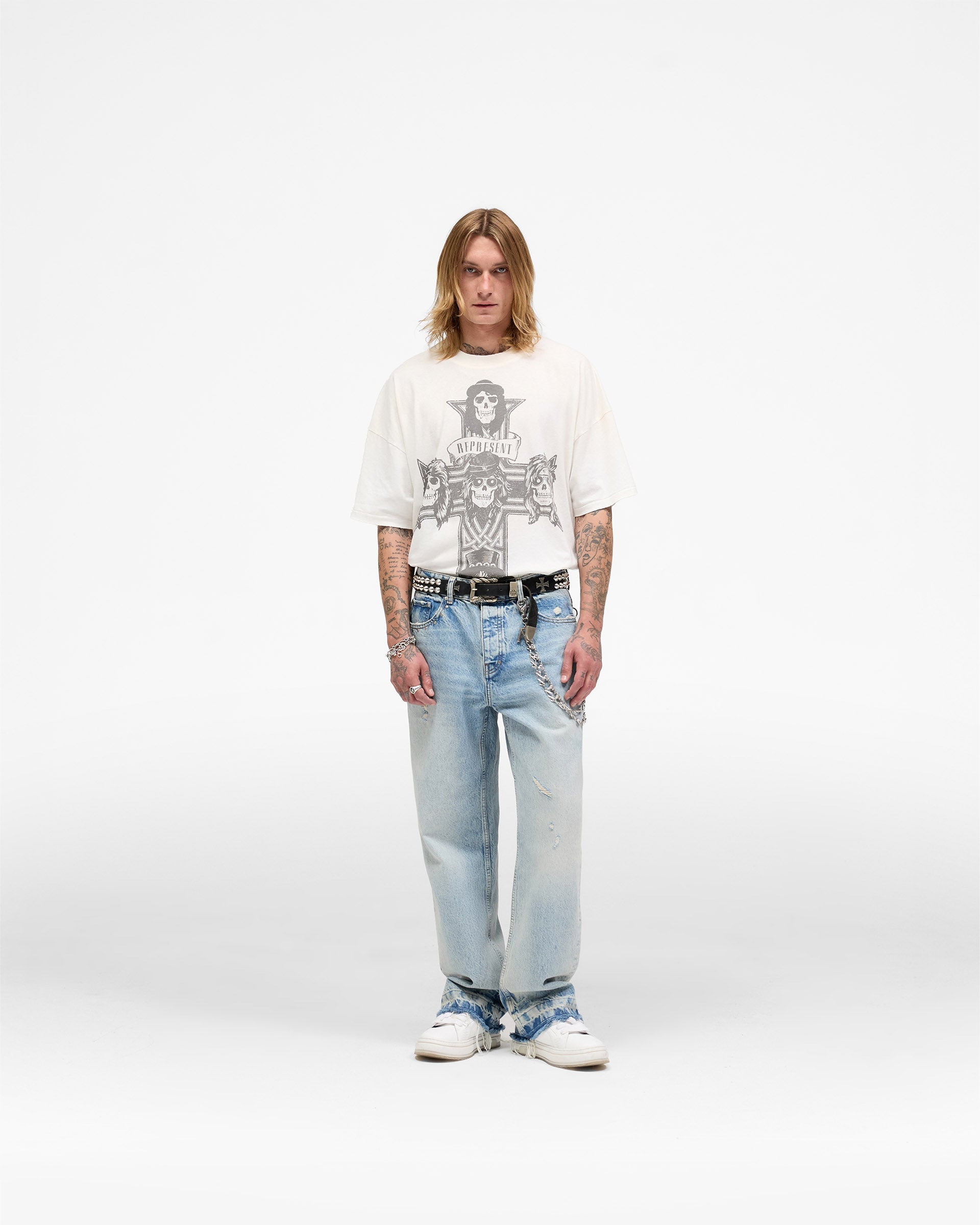 Represent X Guns N' Roses Denim Jeans - Light Vintage Blue